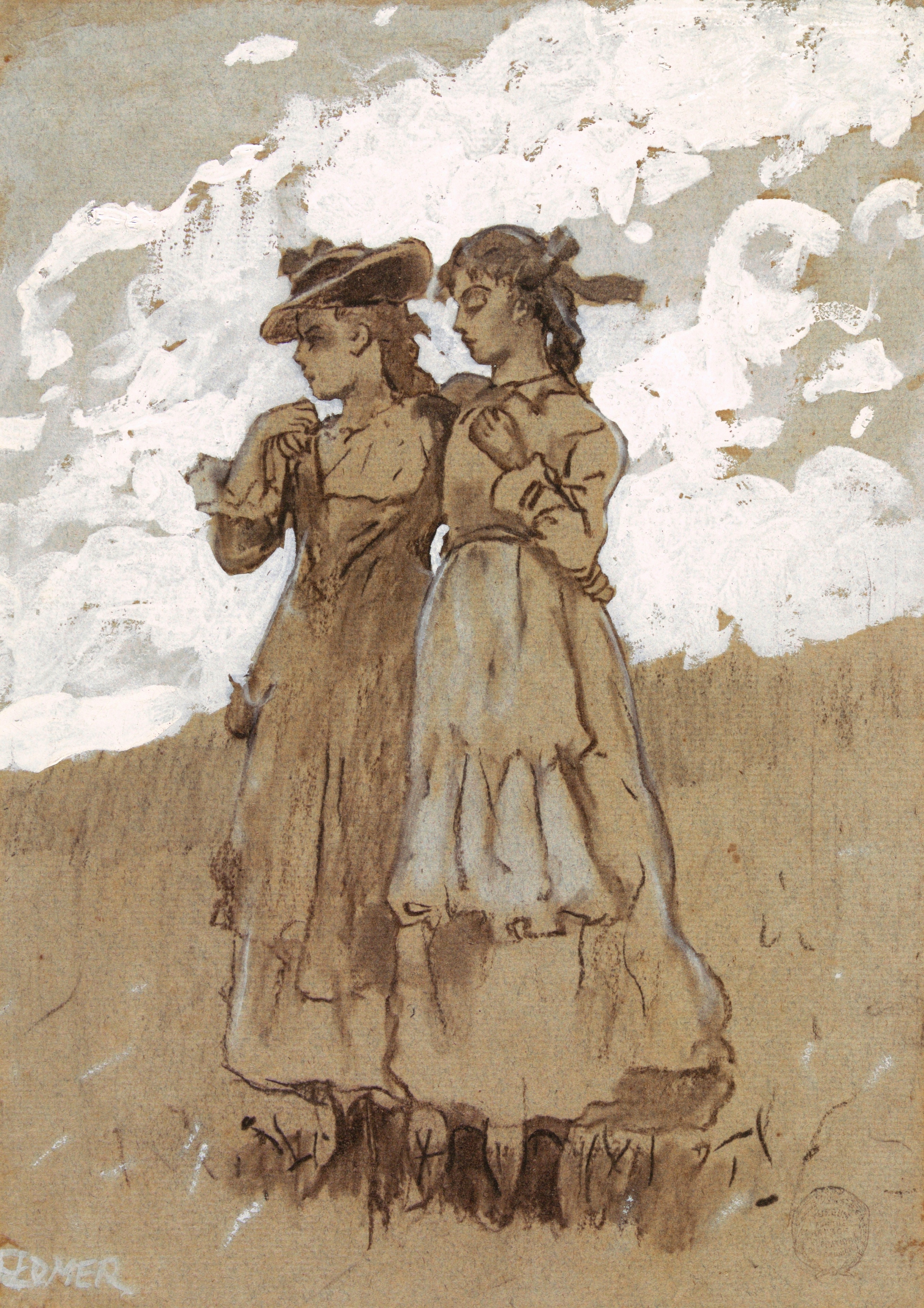 《两个年轻女孩》（two young girls）｜温斯洛·霍默 Winslow Homer｜1879