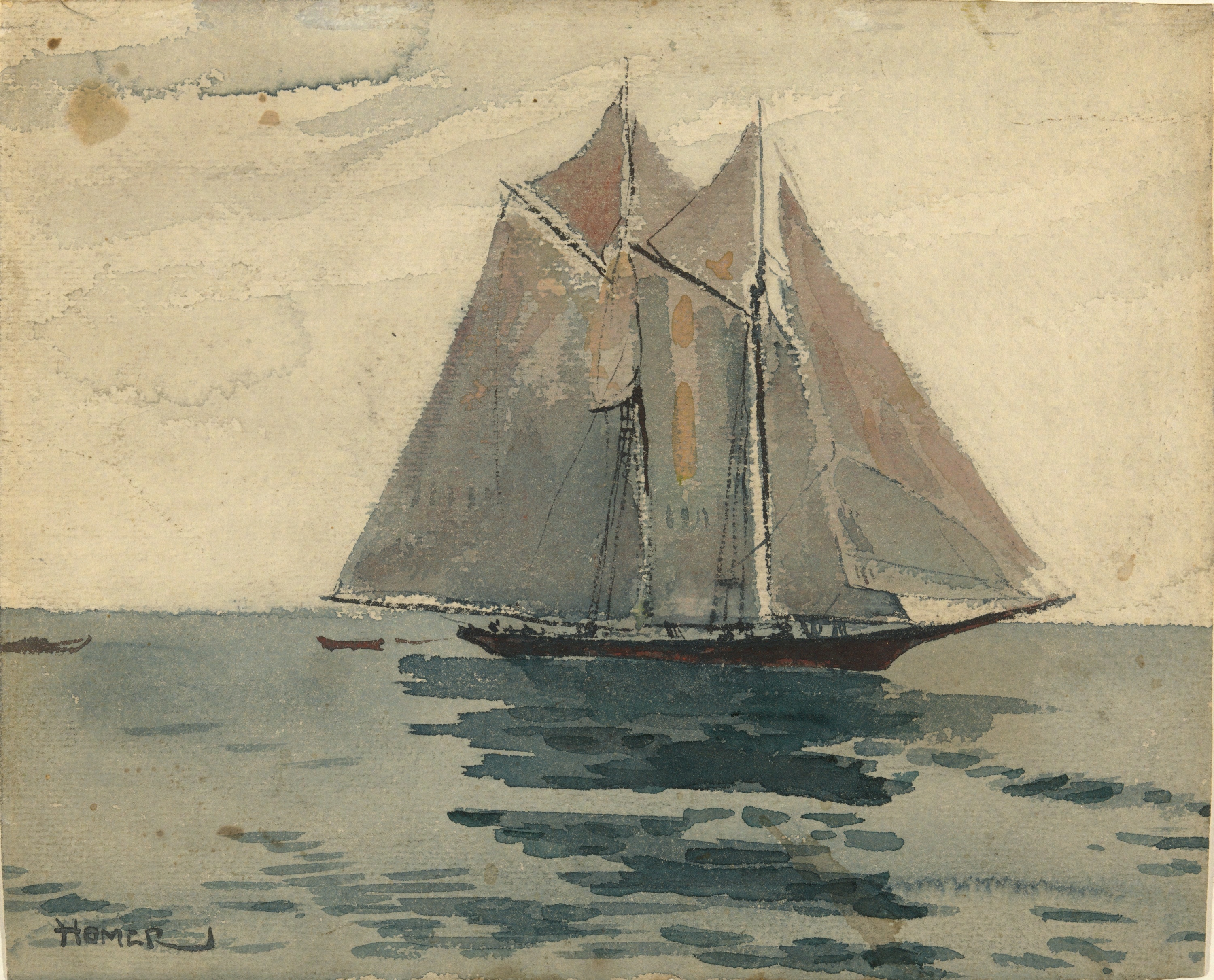 《格洛斯特帆船》（gloucester schooner）｜温斯洛·霍默 Winslow Homer｜约1880