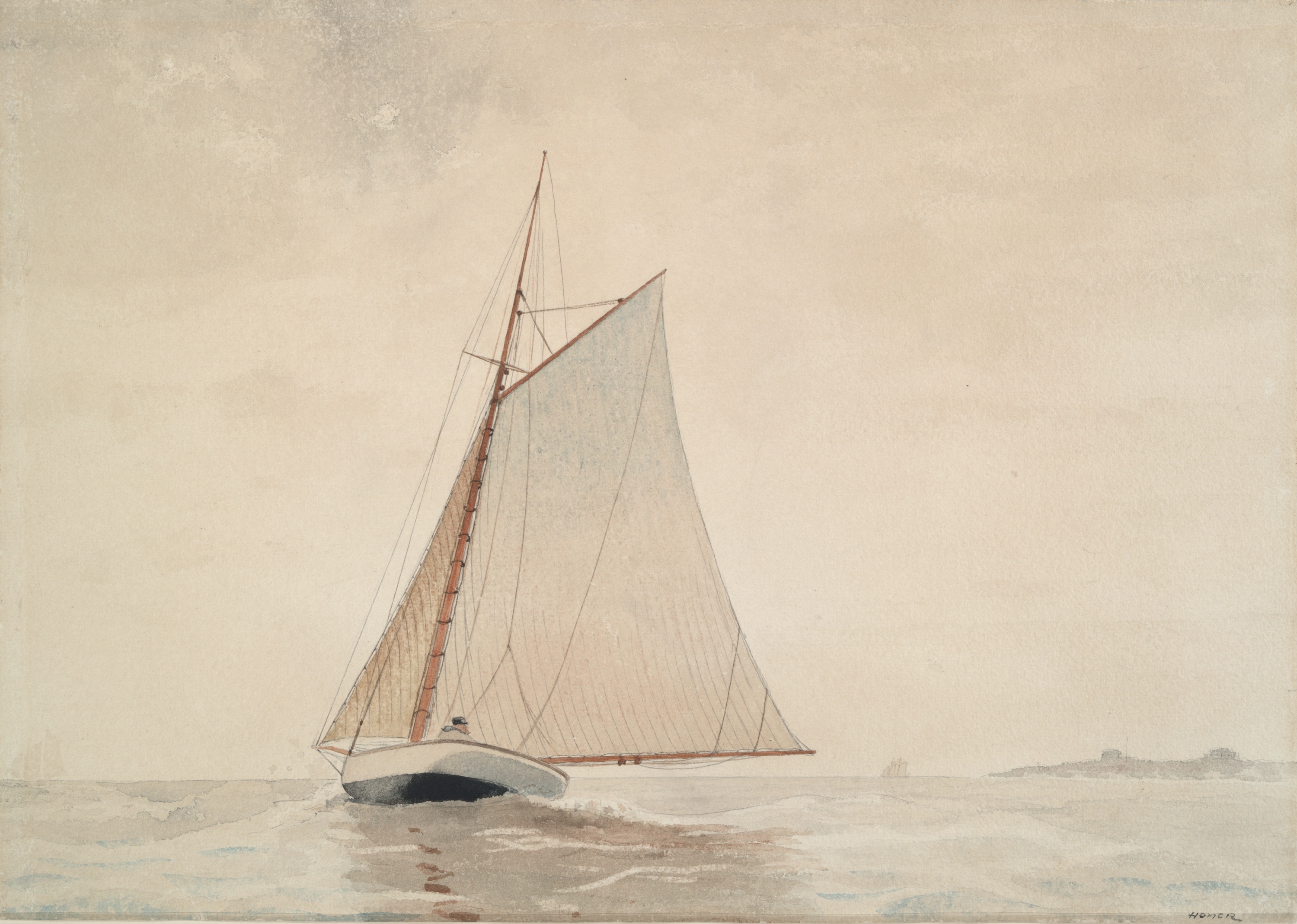 《离开格洛斯特》（sailing off gloucester）｜温斯洛·霍默 Winslow Homer｜约1880