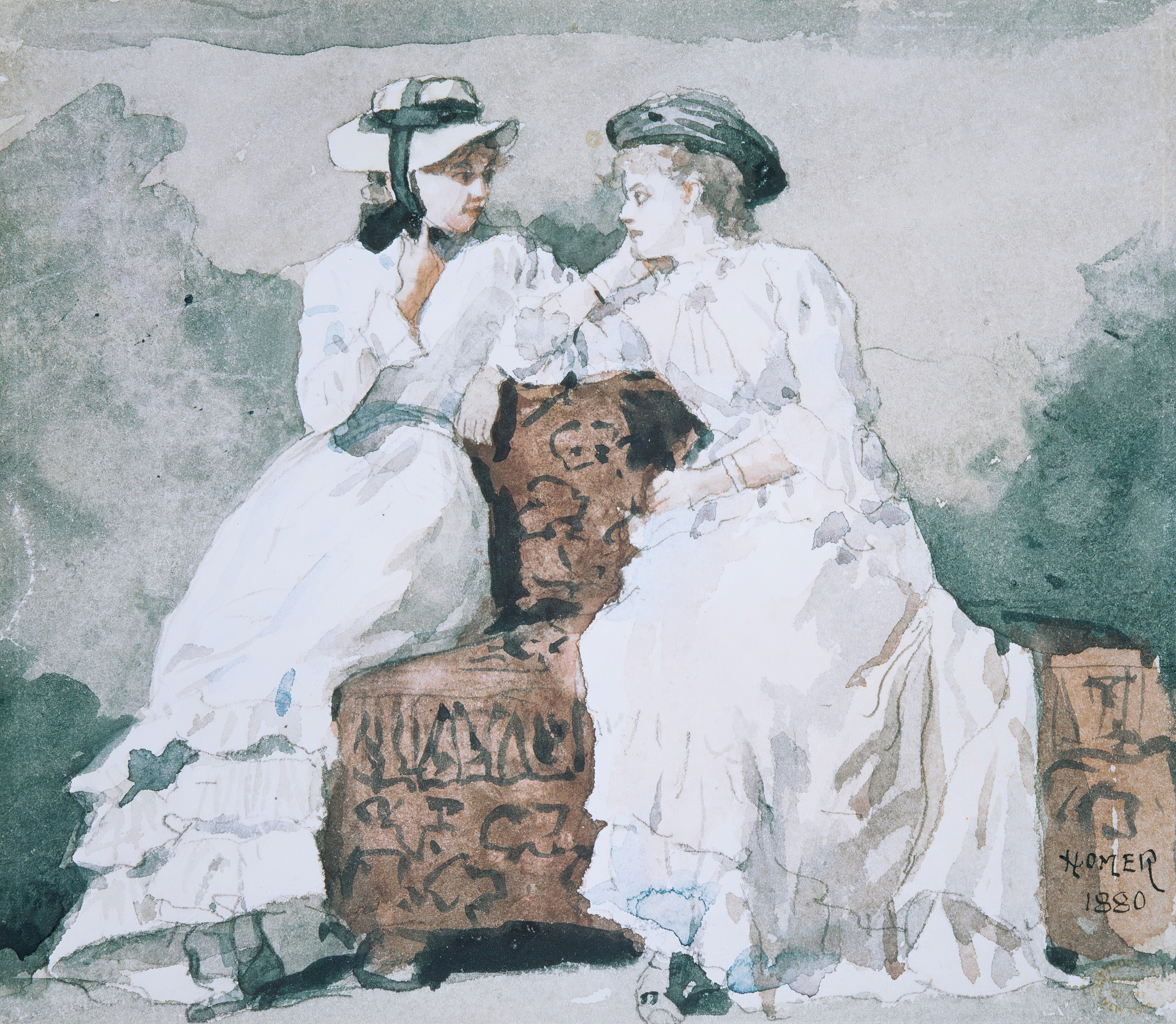 《两位女士》（two ladies）｜温斯洛·霍默 Winslow Homer｜1880