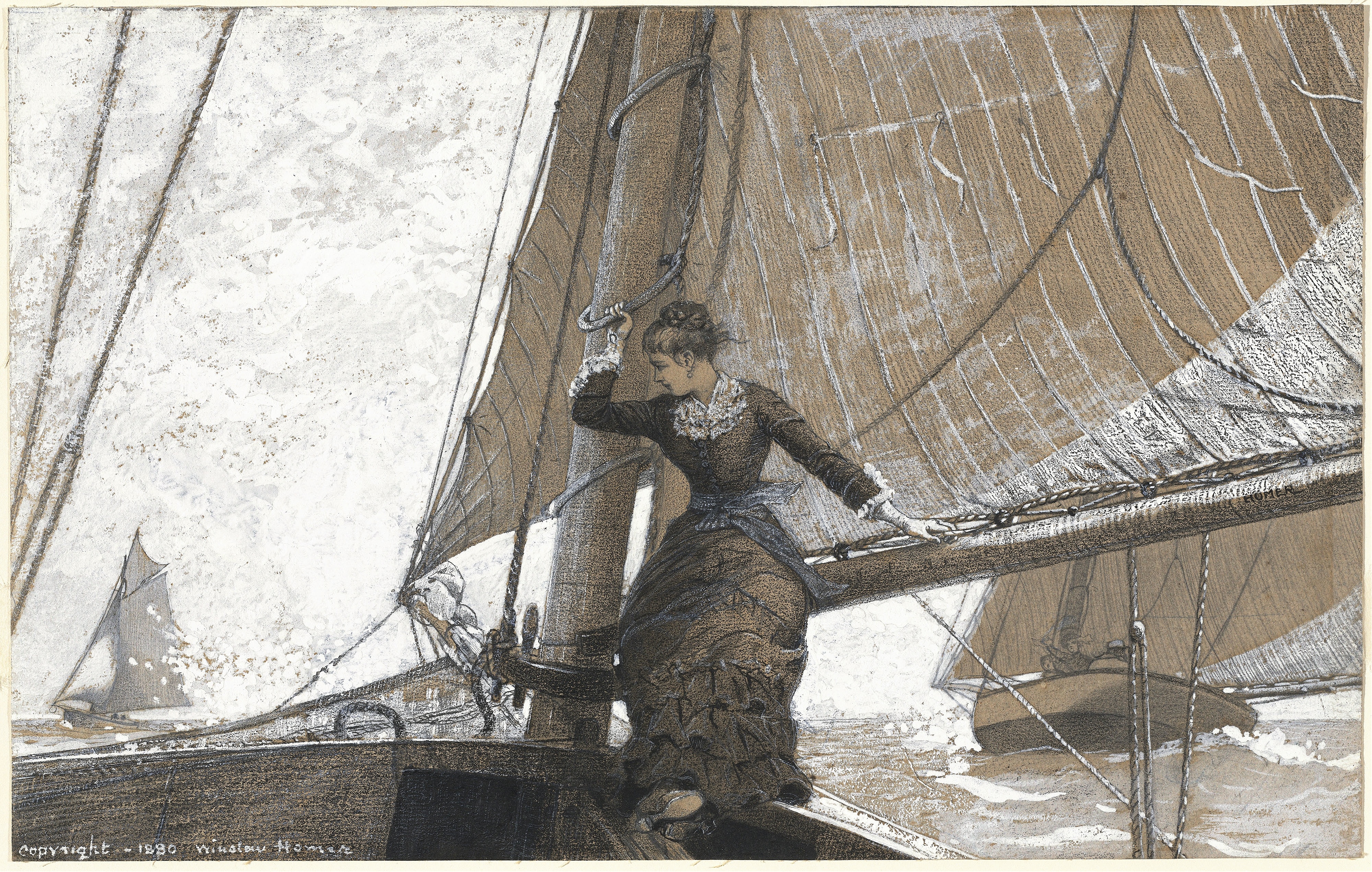 《游艇女孩》（yachting girl）｜温斯洛·霍默 Winslow Homer｜1880