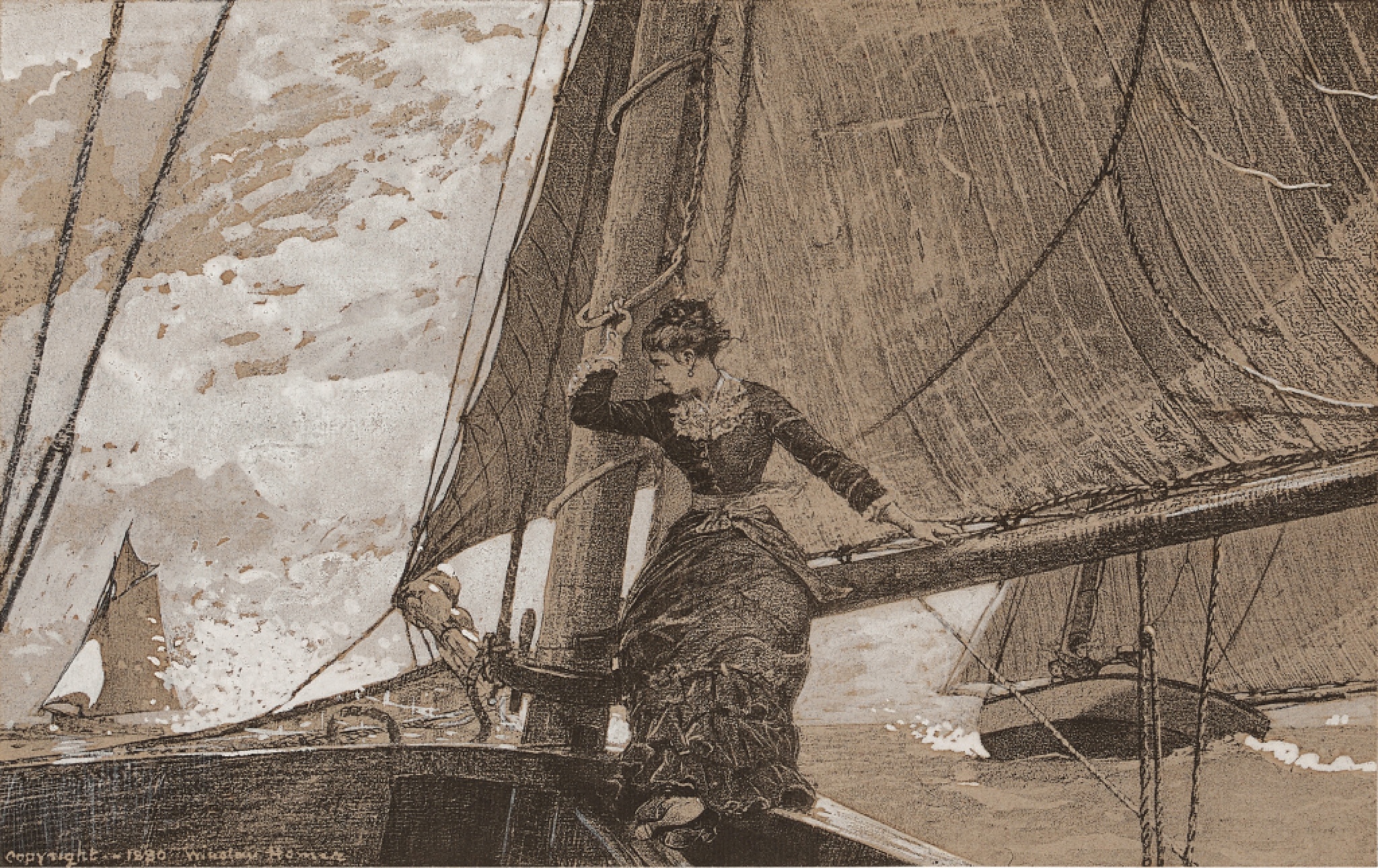 《游艇女孩》（yachting girl）｜温斯洛·霍默 Winslow Homer｜1880