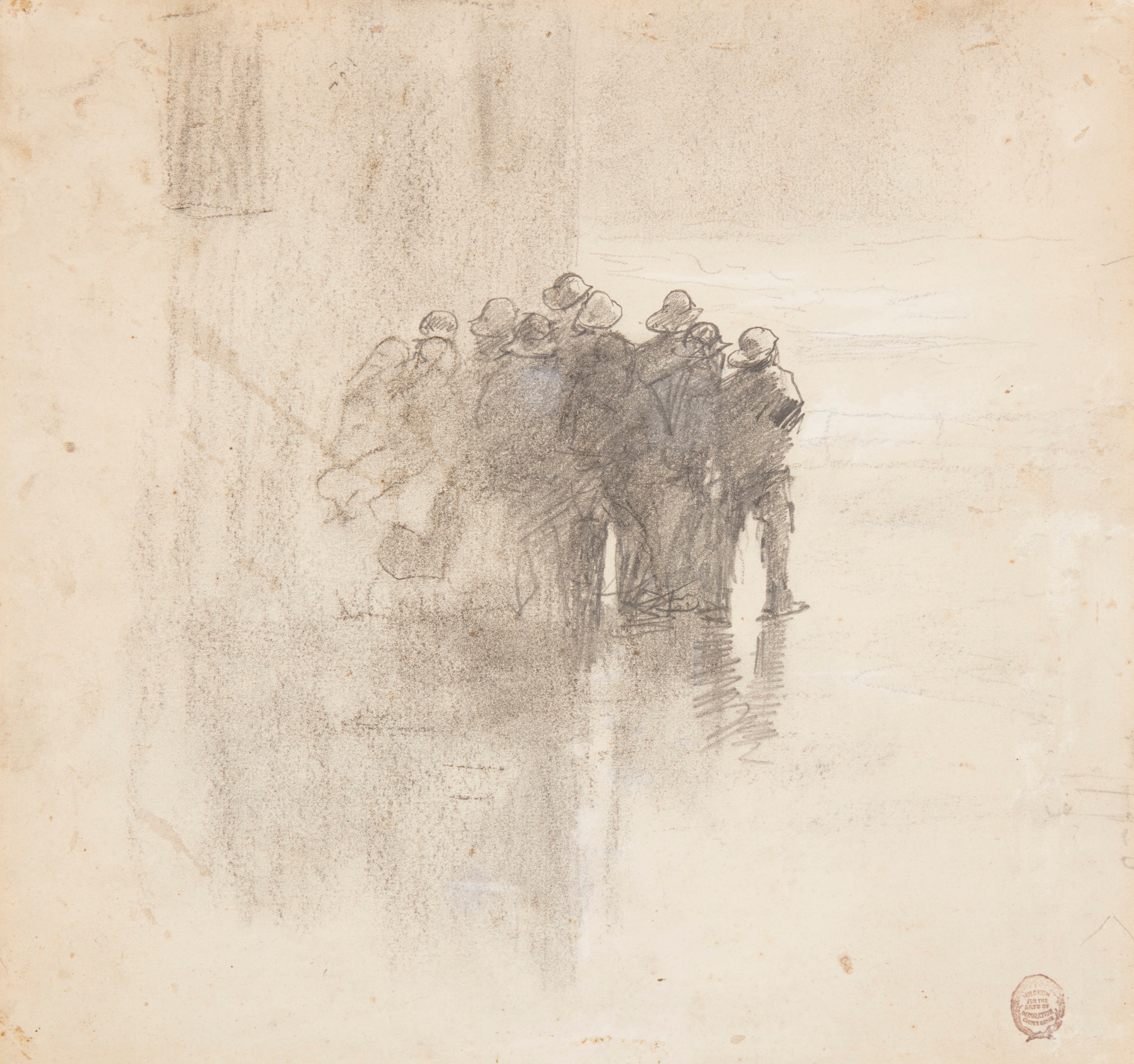 《英国渔民穿着油布大衣》（fishermen in oilskins cullercoats england）｜温斯洛·霍默 Winslow Homer｜1881