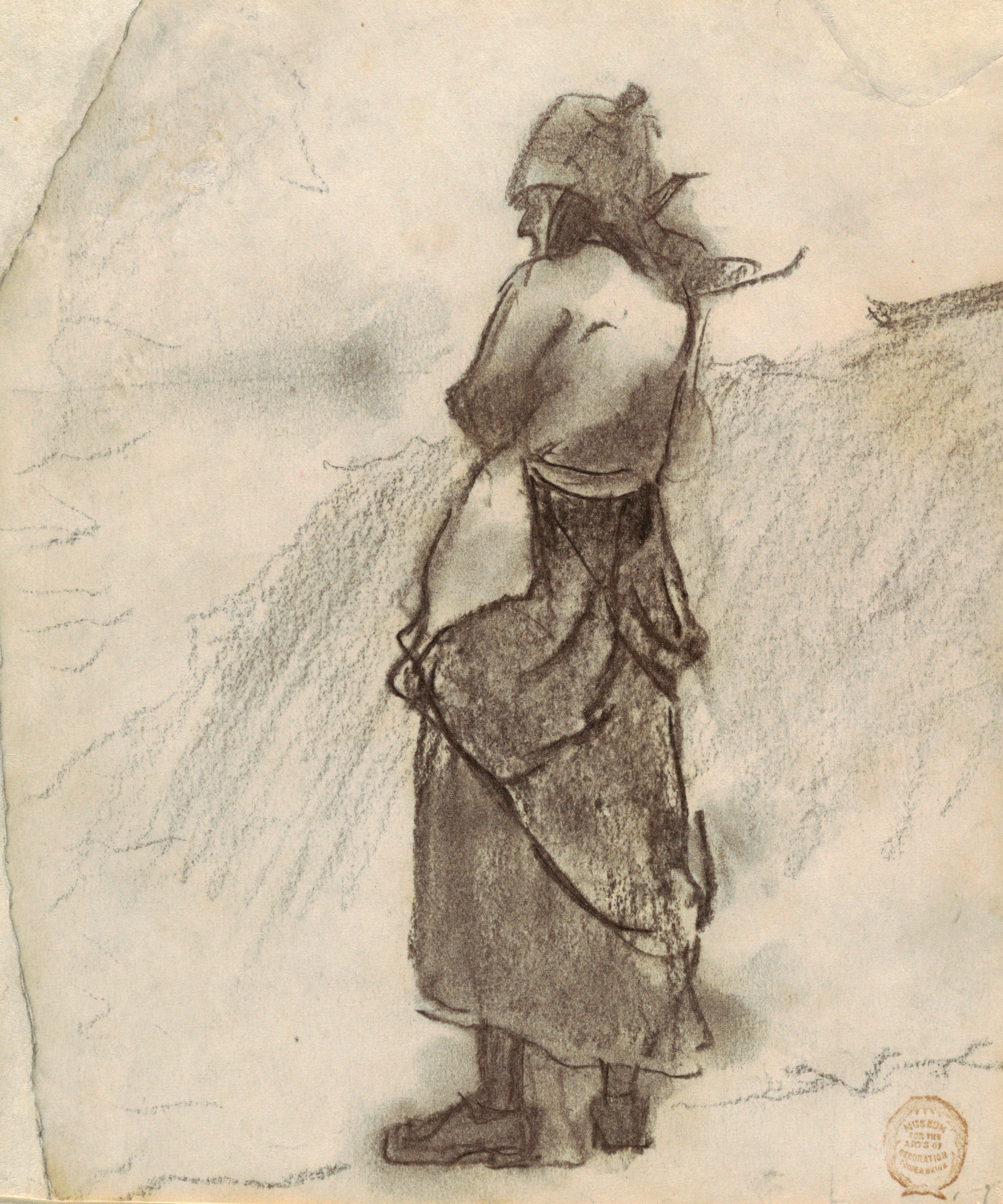 《英格兰女人眺望大海》（woman looking out to sea cullercoats england）｜温斯洛·霍默 Winslow Homer｜1881–1882