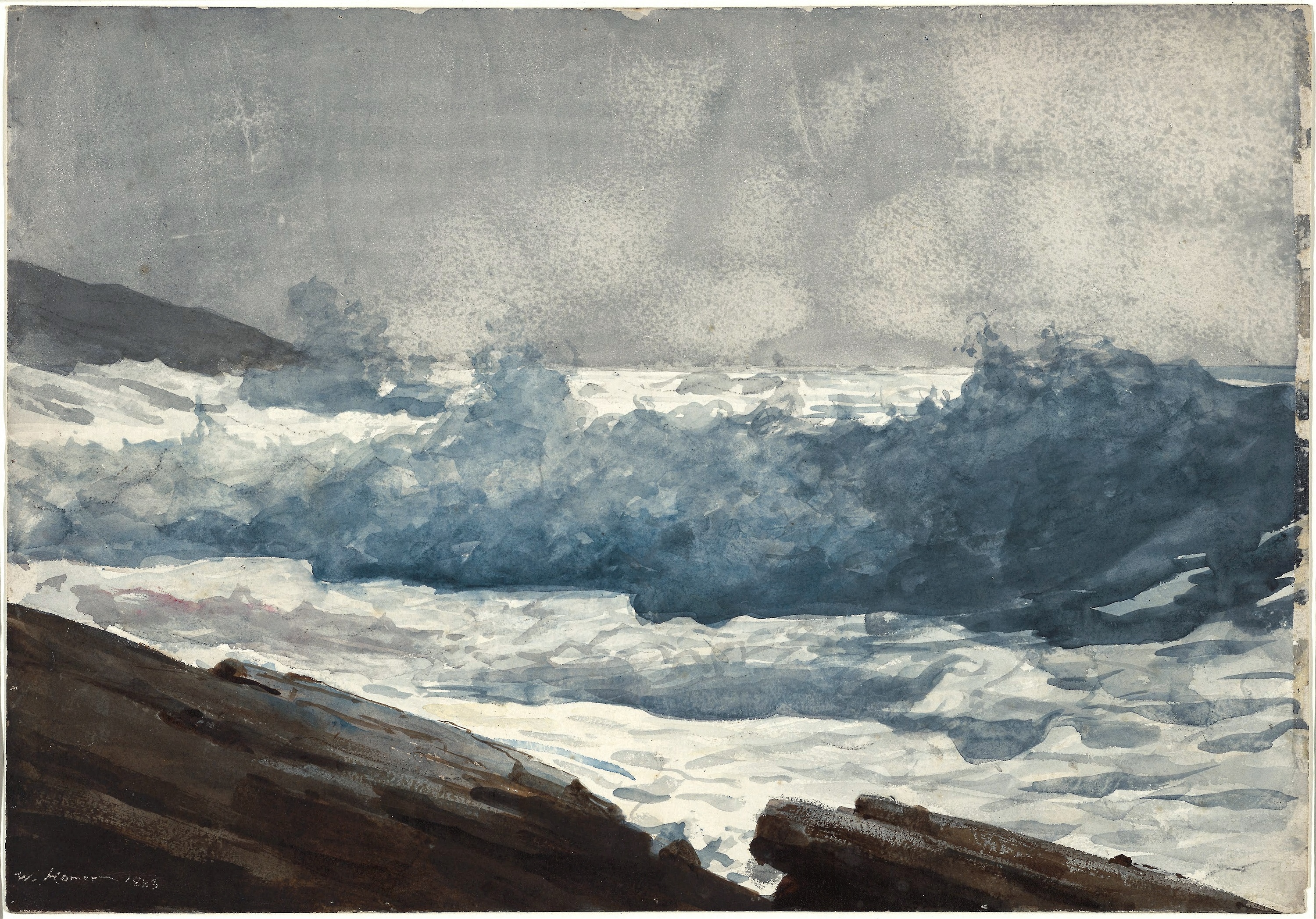 《折颈器》（prouts neck breakers）｜温斯洛·霍默 Winslow Homer｜1883