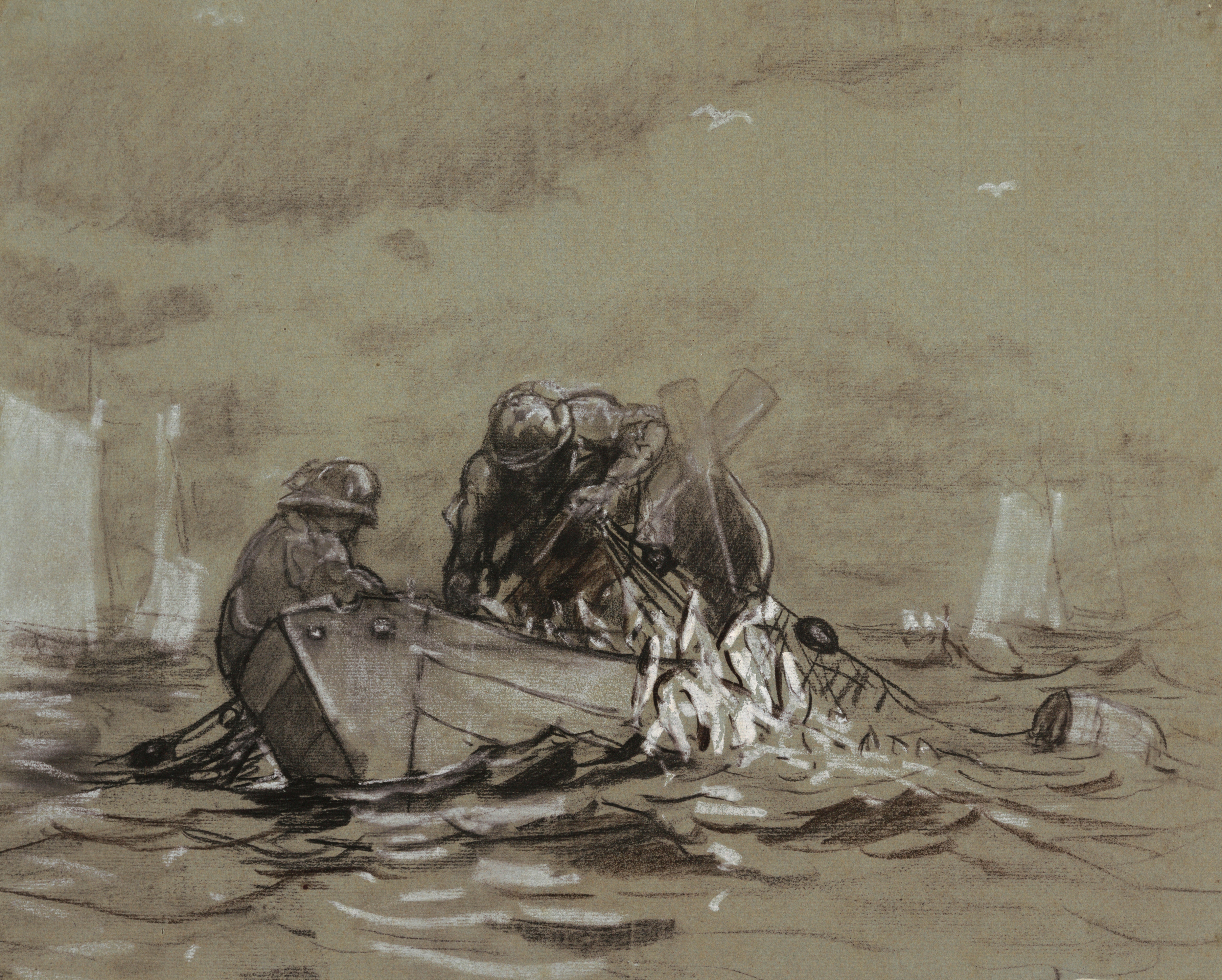 《鲱鱼网研究》（study for the herring net）｜温斯洛·霍默 Winslow Homer｜1884