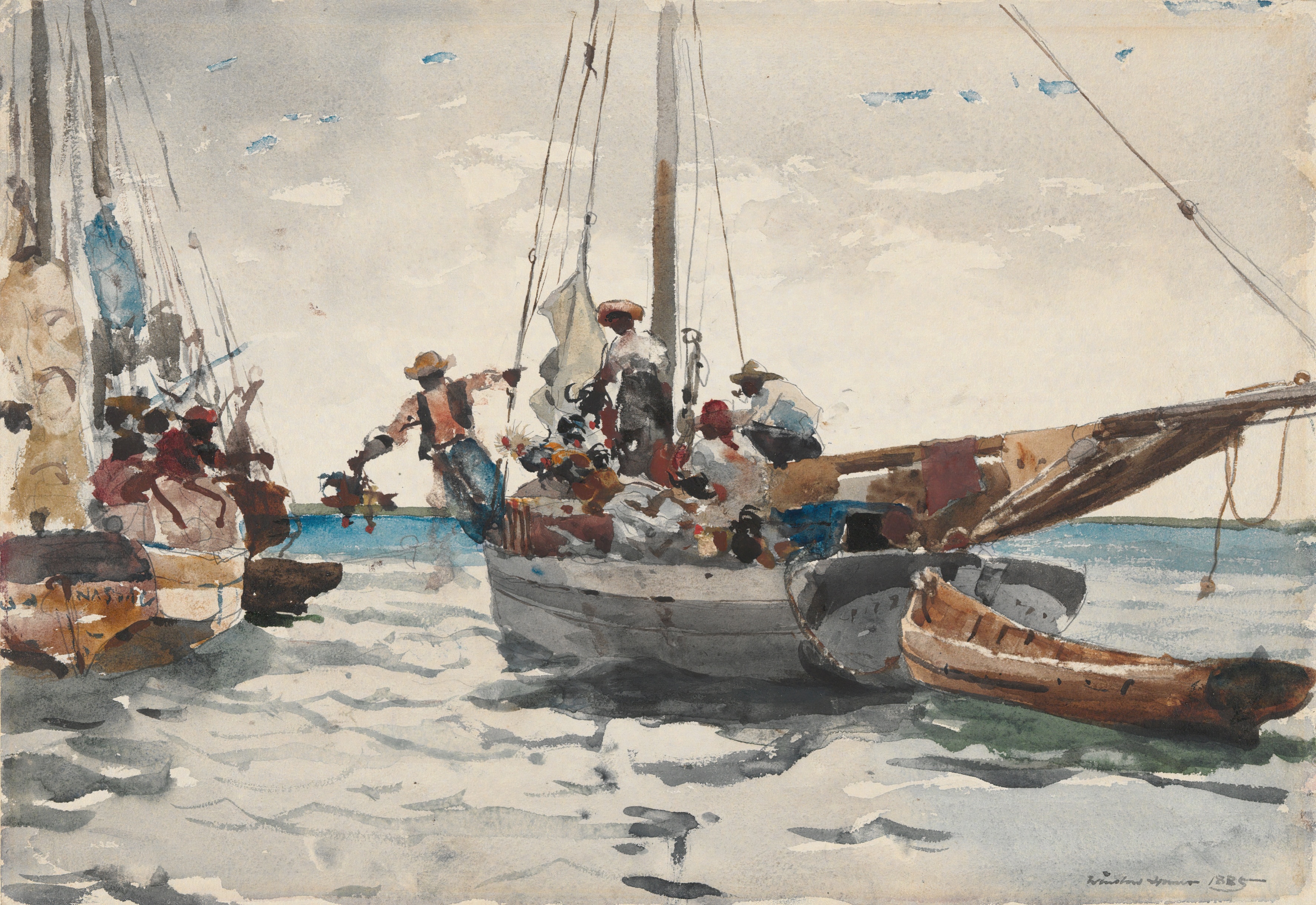 《拿骚市场场景》（market scene nassau）｜温斯洛·霍默 Winslow Homer｜1885