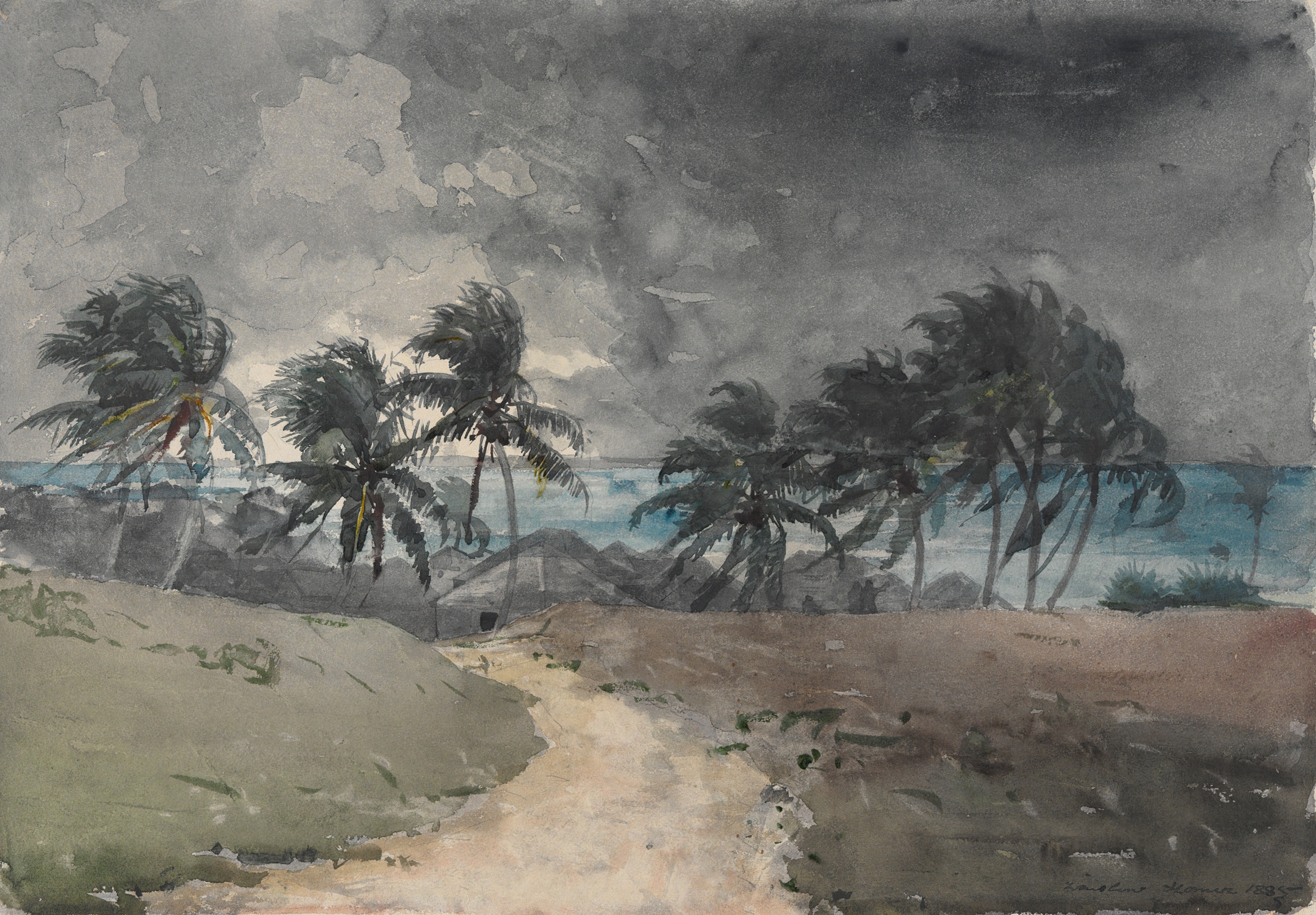 《巴哈马风暴》（storm bahamas）｜温斯洛·霍默 Winslow Homer｜1885