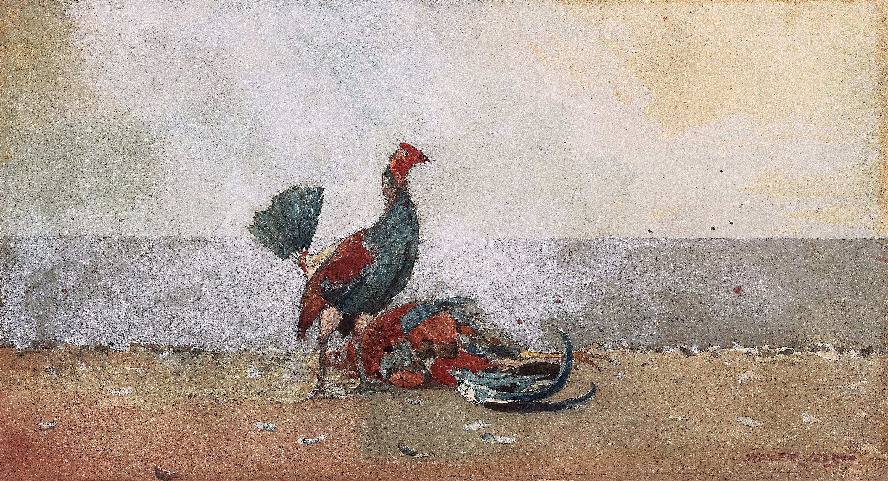 《斗鸡》（the cock fight）｜温斯洛·霍默 Winslow Homer｜1885