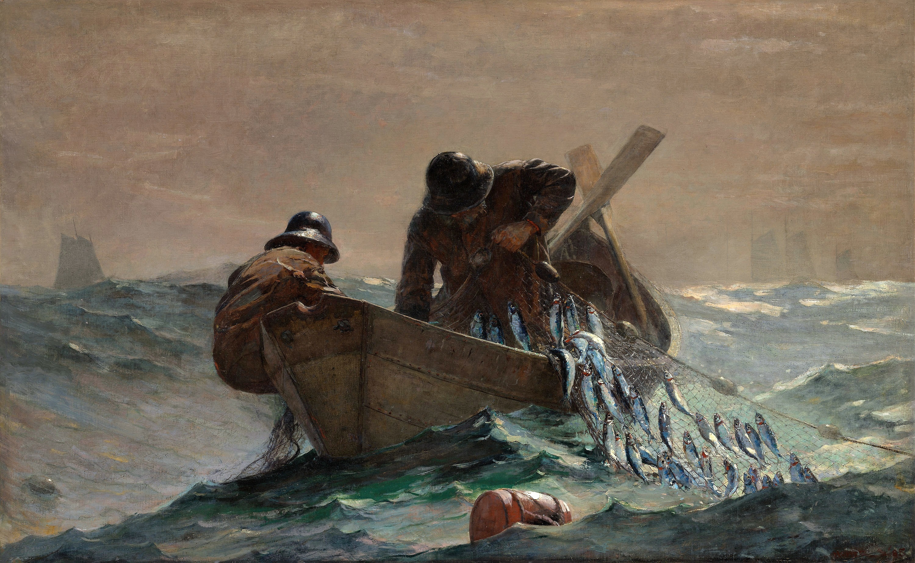 《鲱鱼网》（the herring net）｜温斯洛·霍默 Winslow Homer｜1885