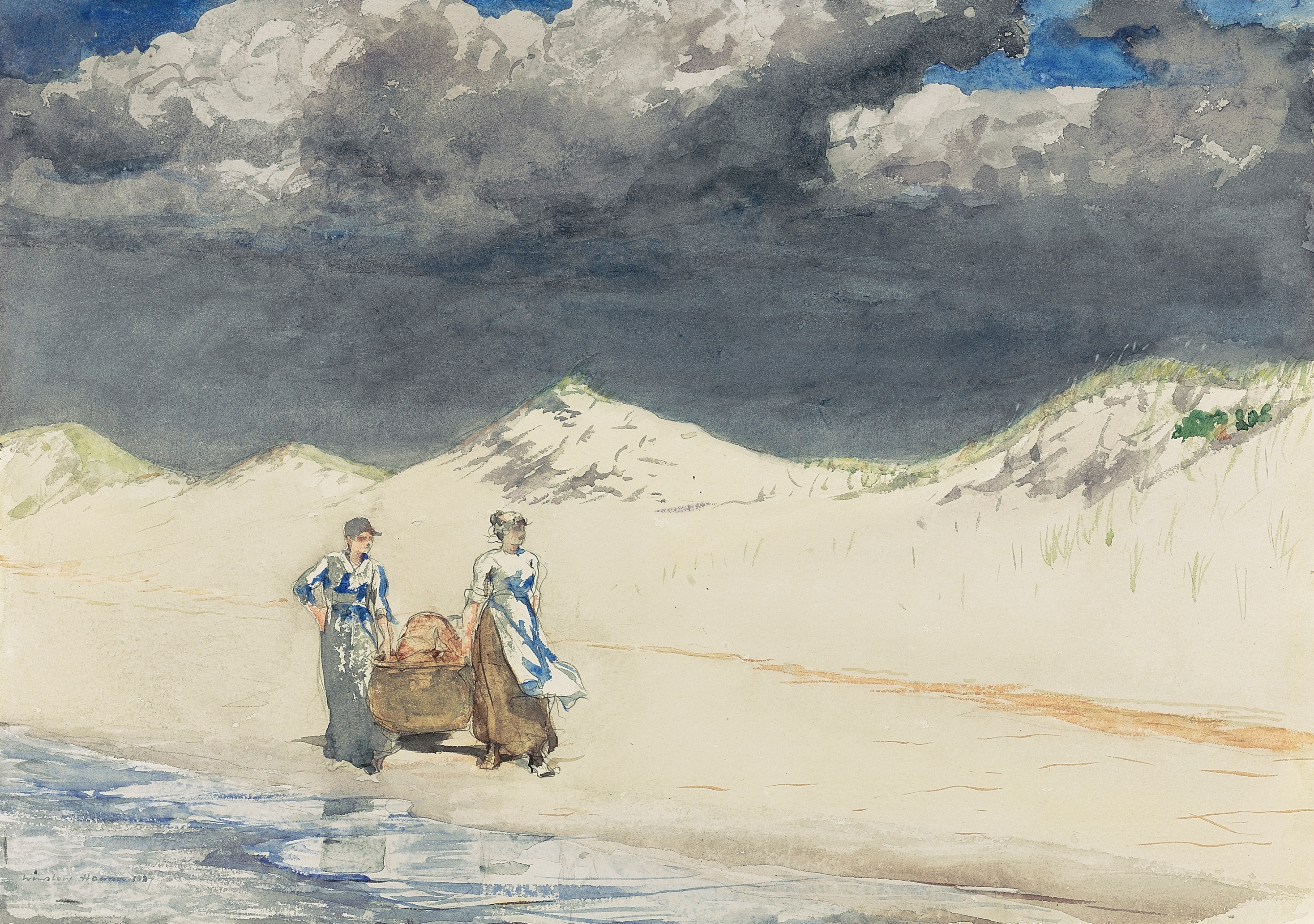 《沙子和天空》（sand and sky）｜温斯洛·霍默 Winslow Homer｜1887