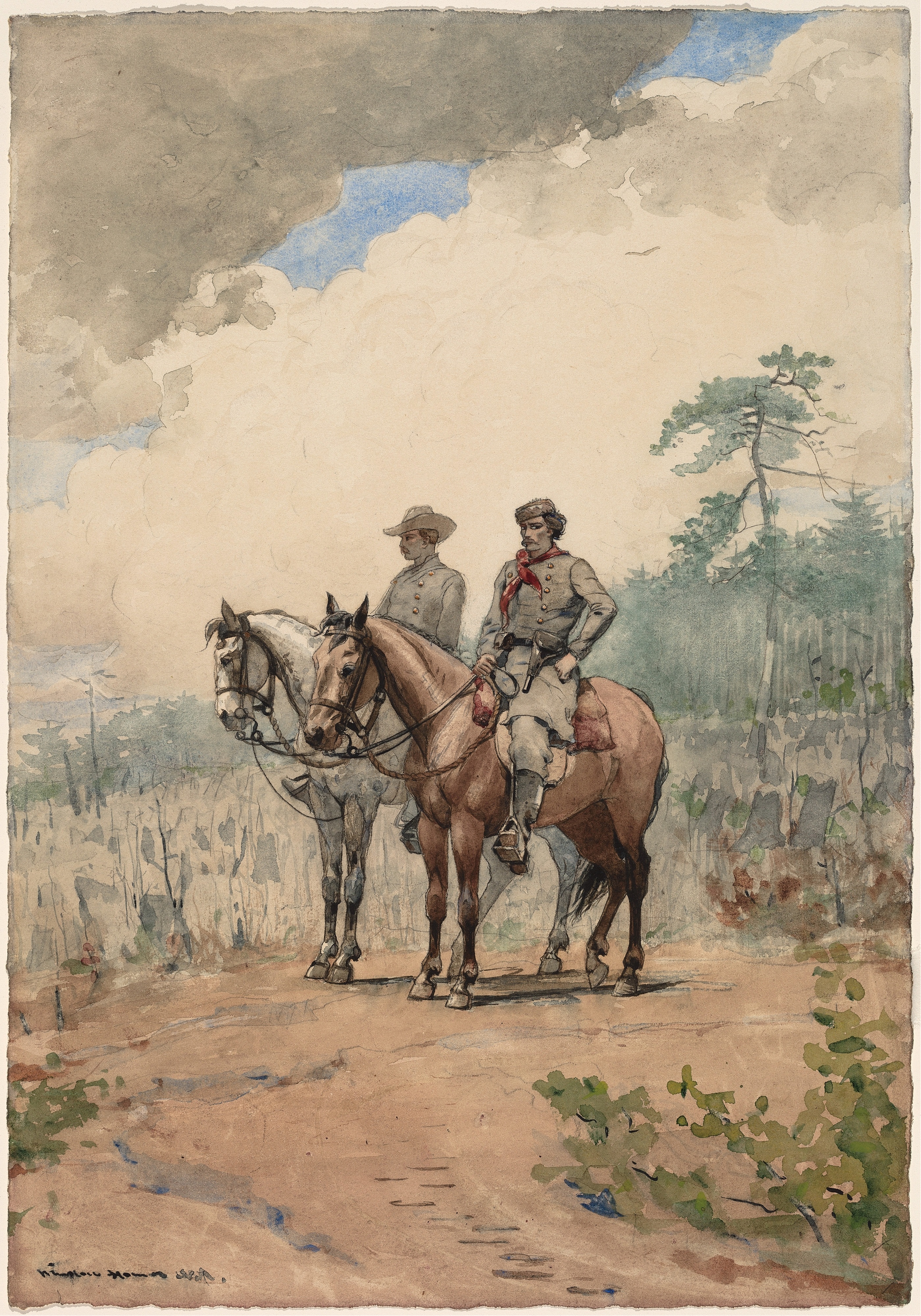 《两个侦察兵》（two scouts）｜温斯洛·霍默 Winslow Homer｜1887