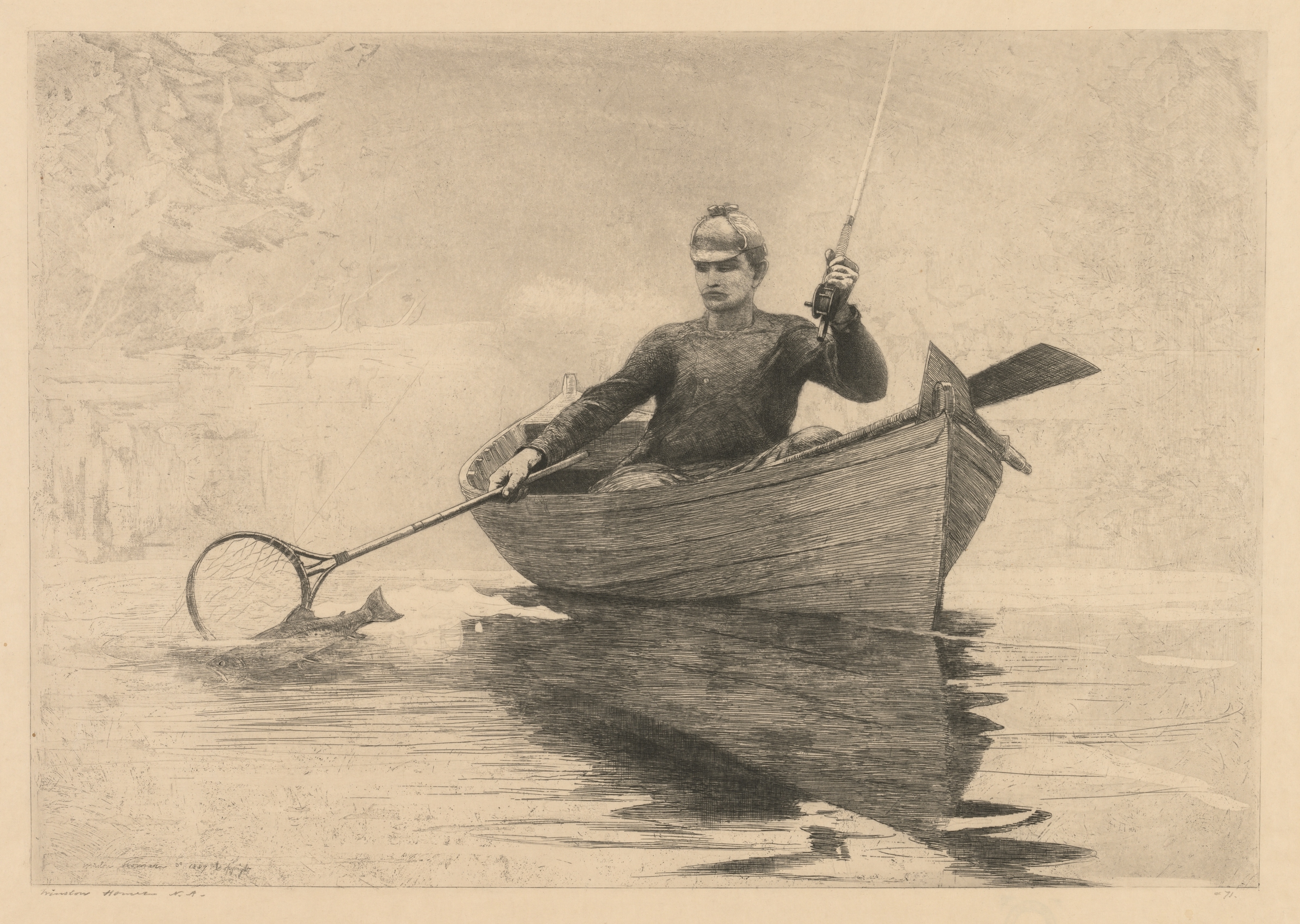 《飞钓》（fly fishing）｜温斯洛·霍默 Winslow Homer｜1889