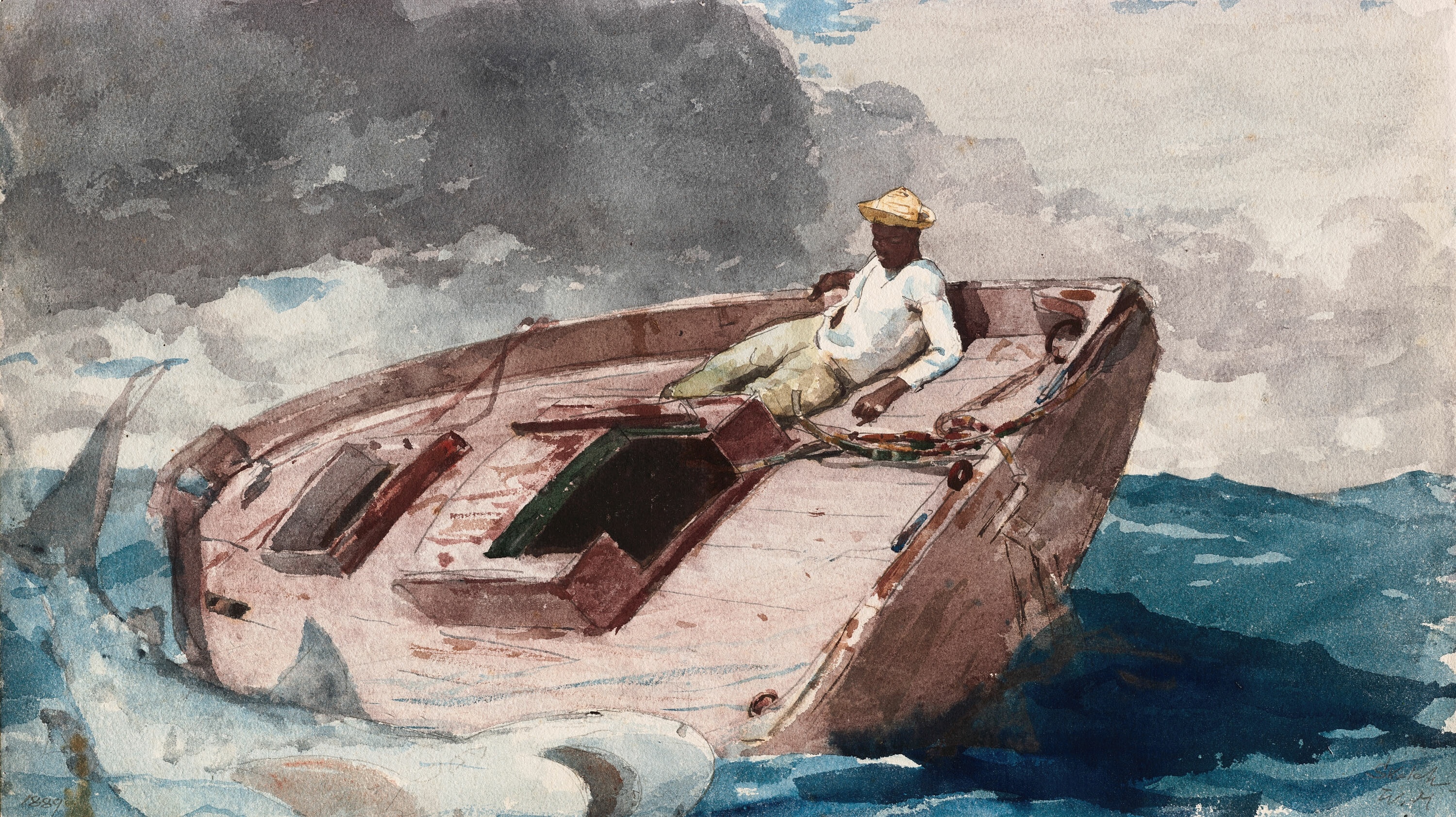 《湾流》（the gulf stream）｜温斯洛·霍默 Winslow Homer｜1899，1906年修订