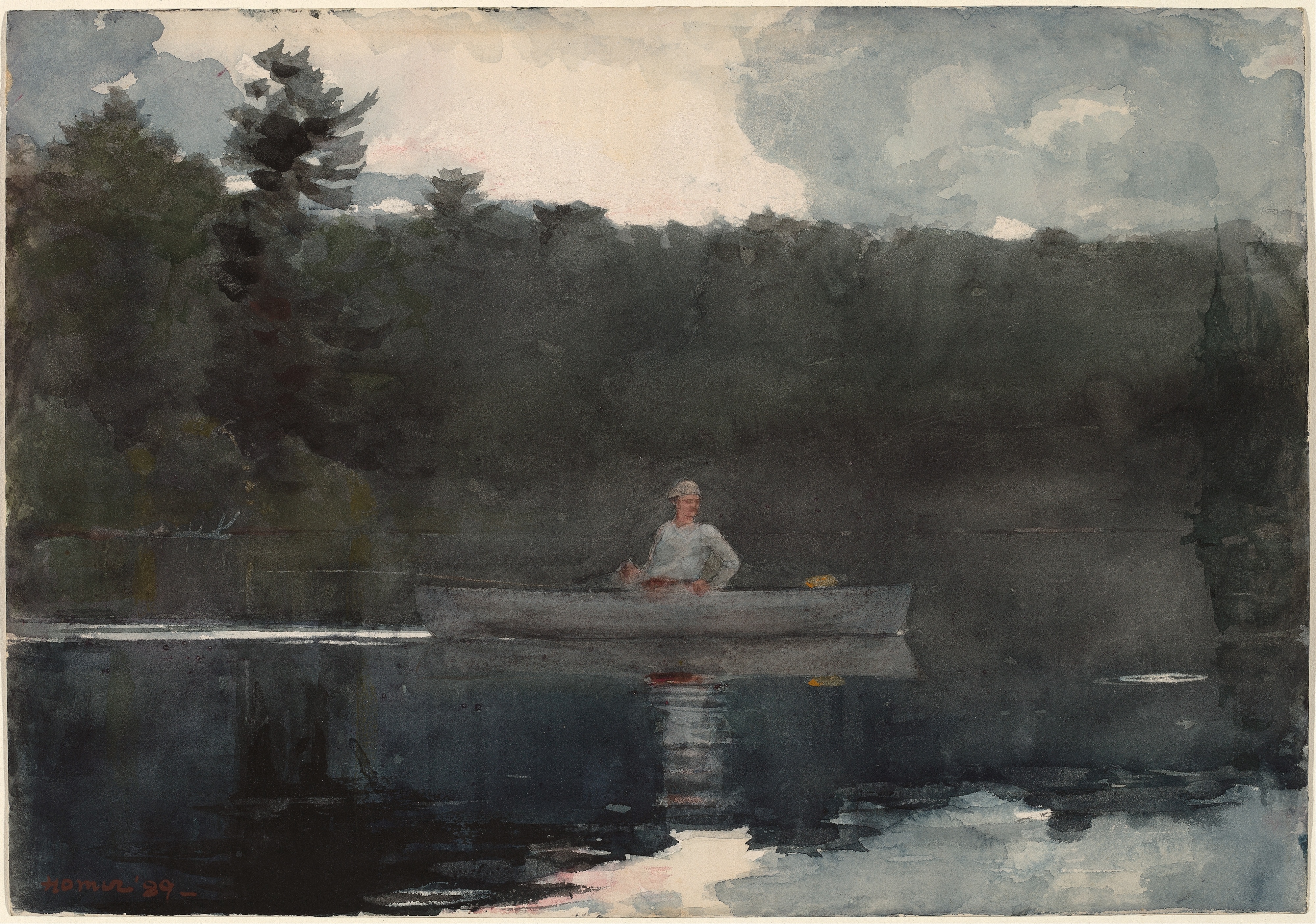 《孤独的渔夫》（the lone fisherman）｜温斯洛·霍默 Winslow Homer｜1889