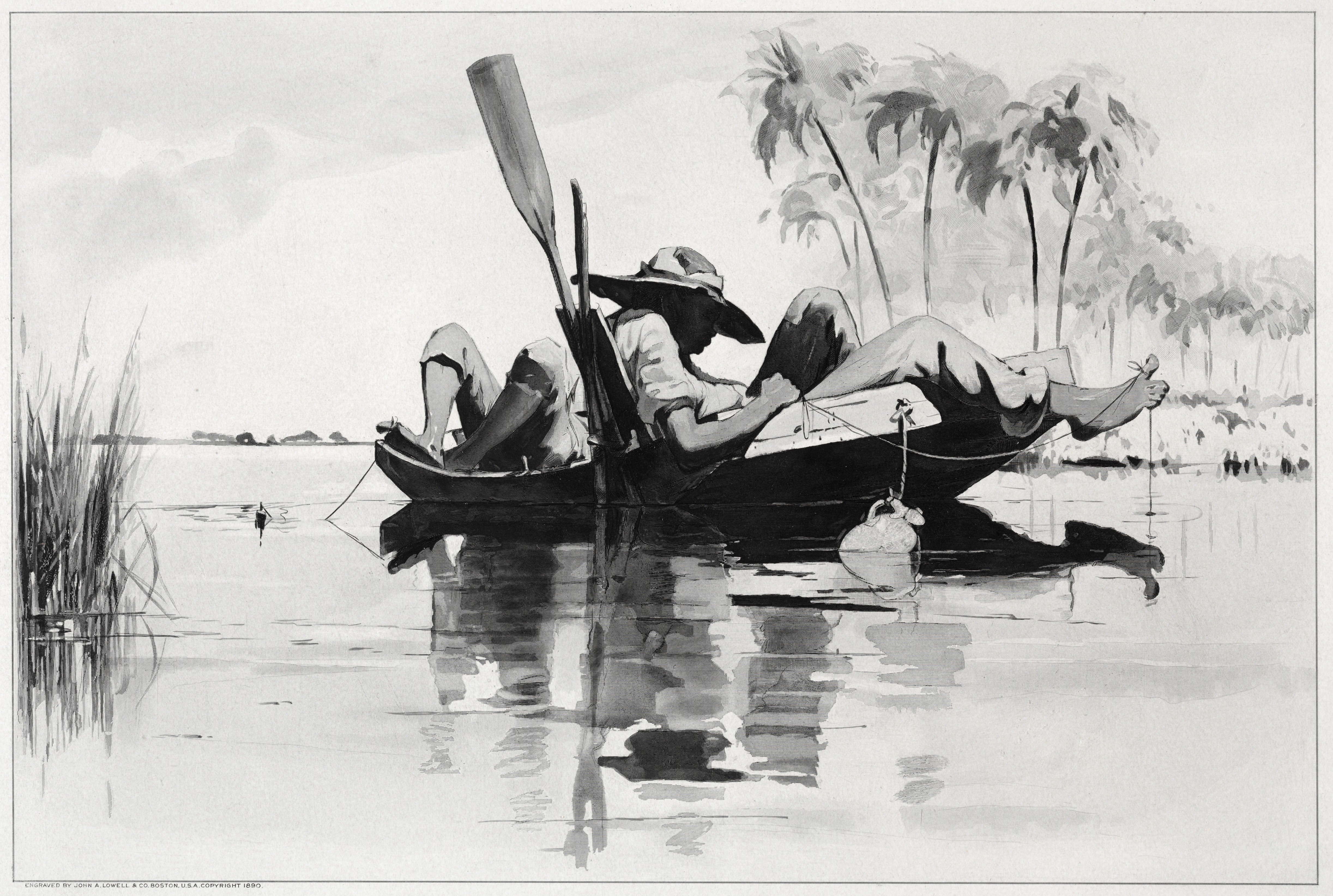 《钓鱼聚会》（a fishing party）｜温斯洛·霍默 Winslow Homer｜1890