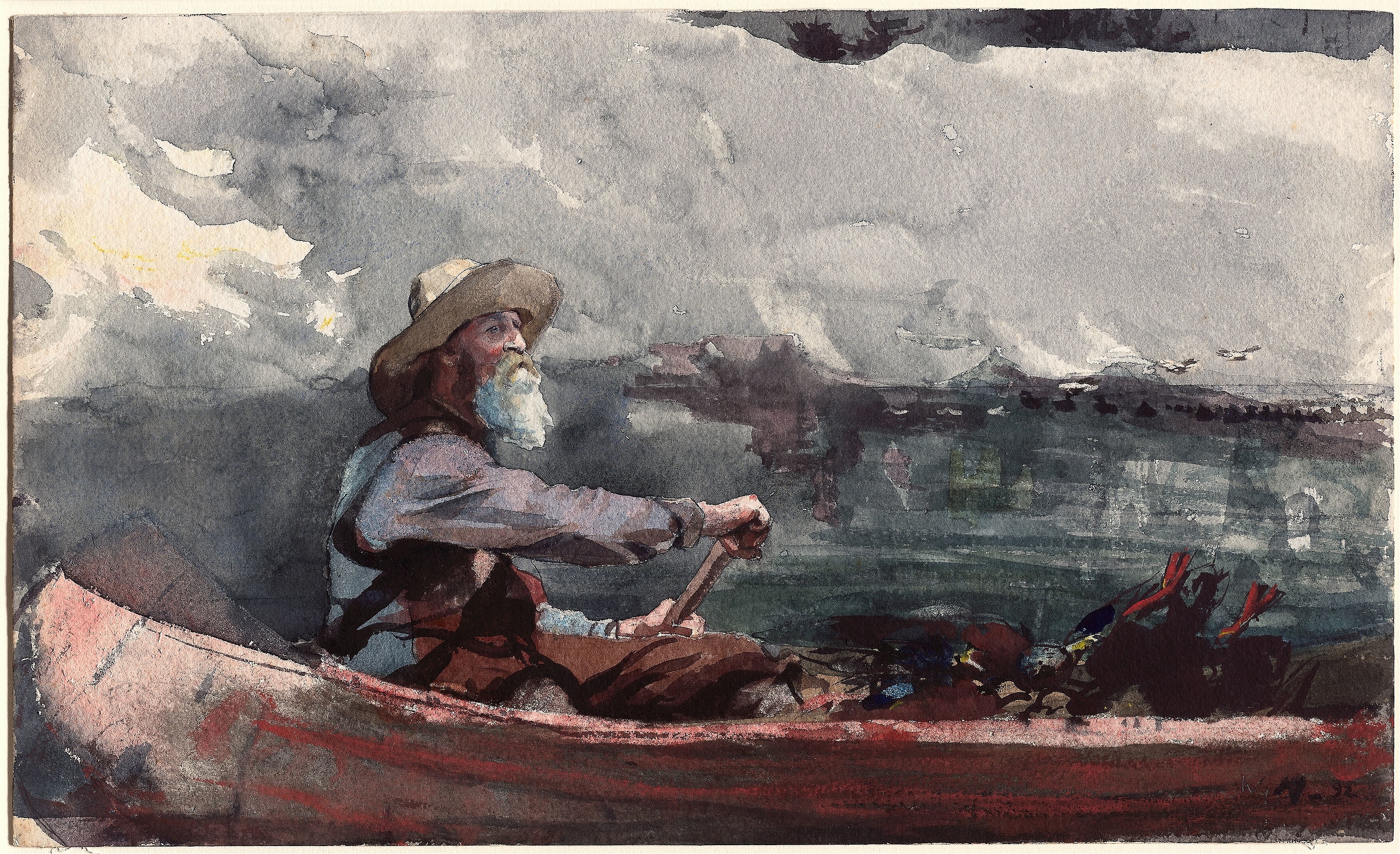 《阿迪朗达克指南》（adirondacks guide）｜温斯洛·霍默 Winslow Homer｜1892