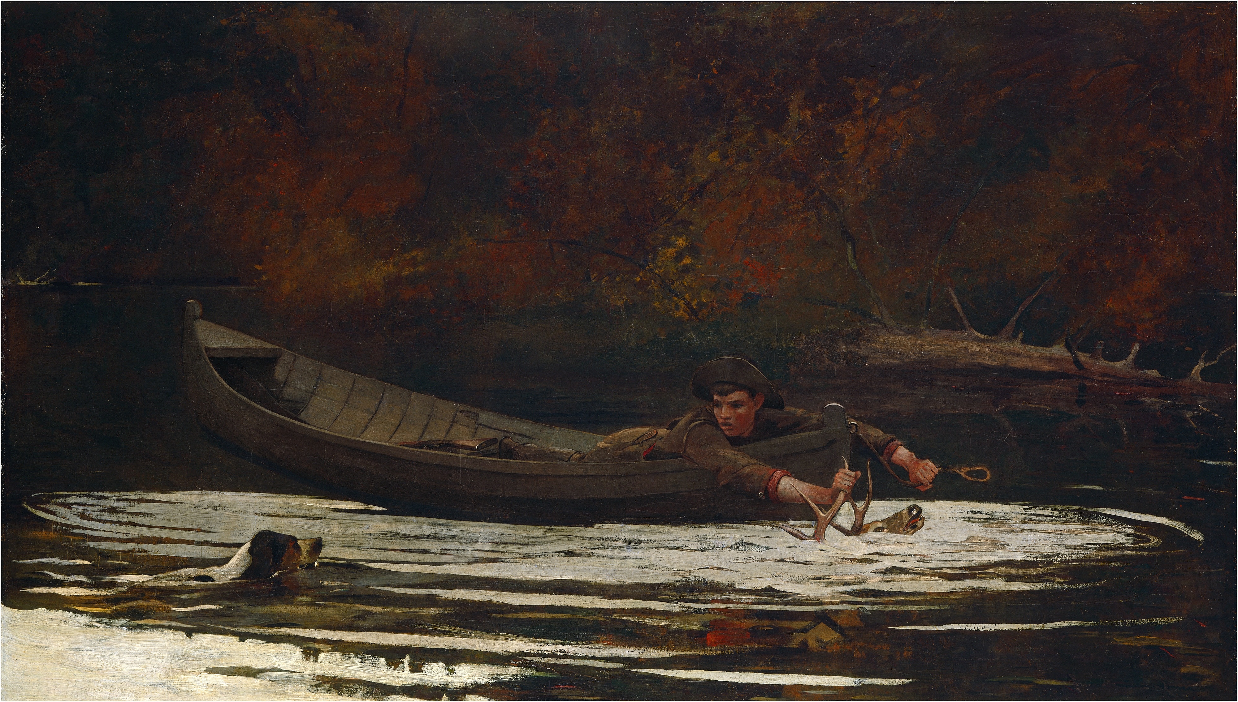 《猎犬和猎人》（hound and hunter）｜温斯洛·霍默 Winslow Homer｜1892