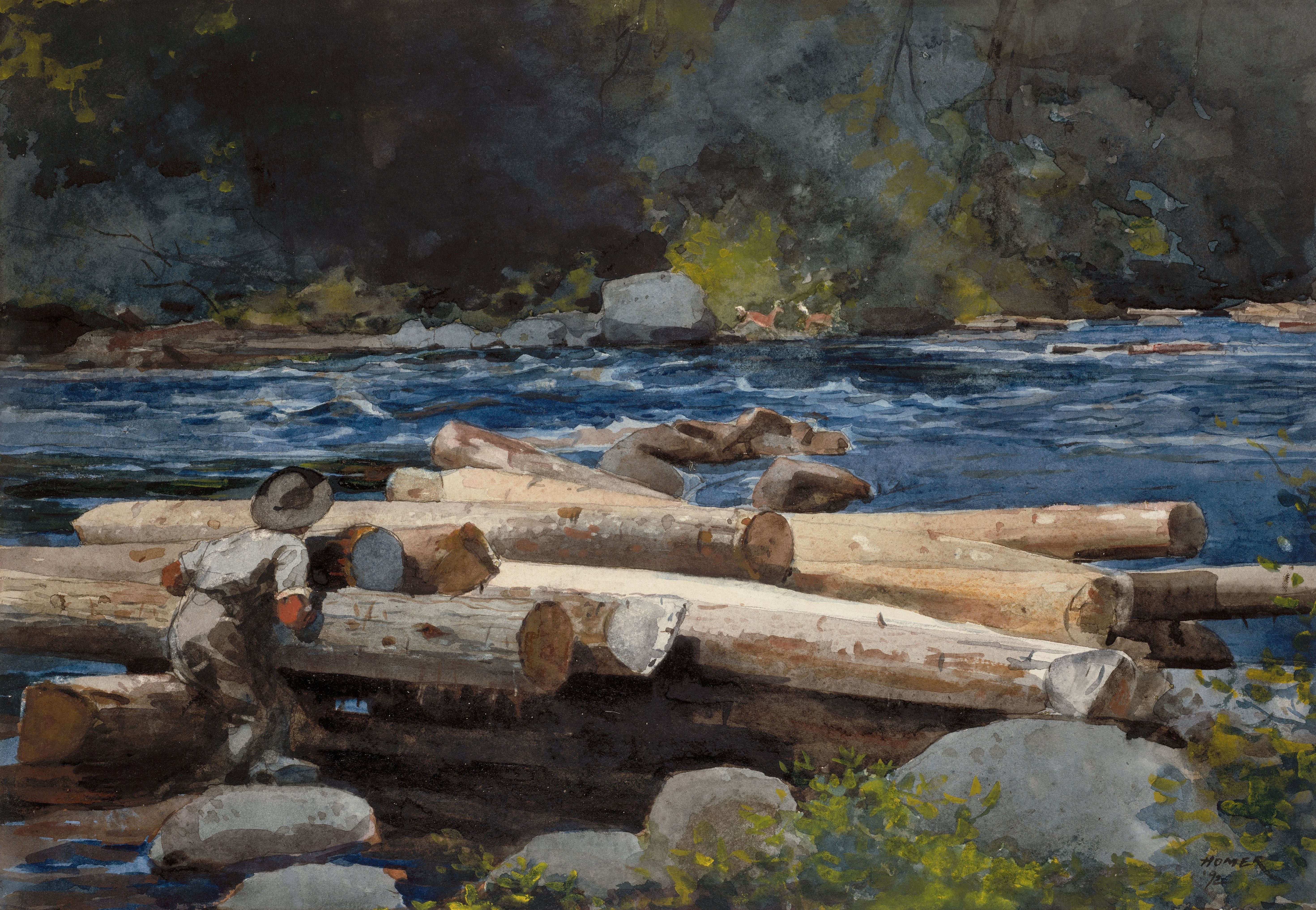 《哈德逊河》（hudson river）｜温斯洛·霍默 Winslow Homer｜1892