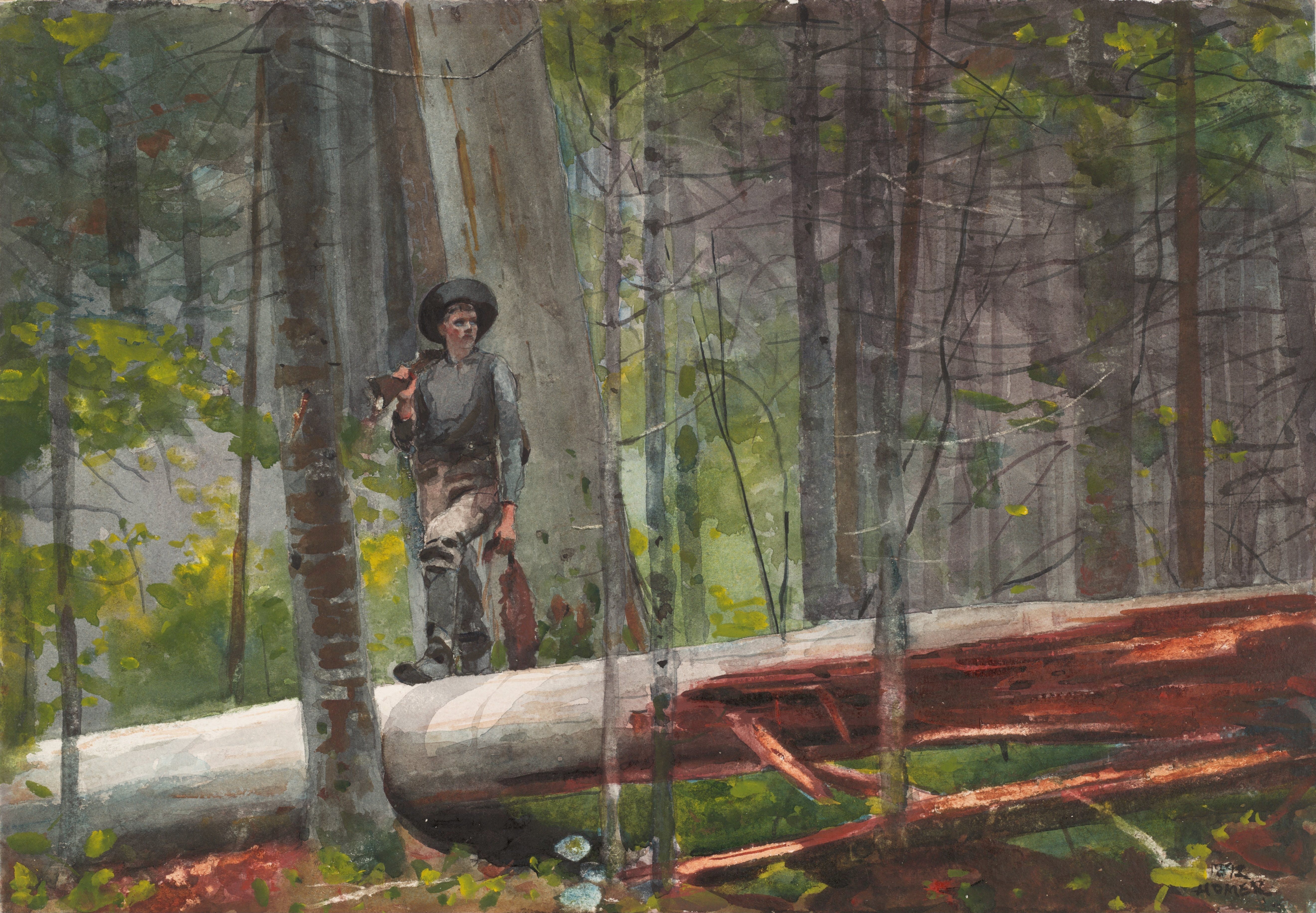 《阿迪朗达克的猎人》（hunter in the adirondacks）｜温斯洛·霍默 Winslow Homer｜1892
