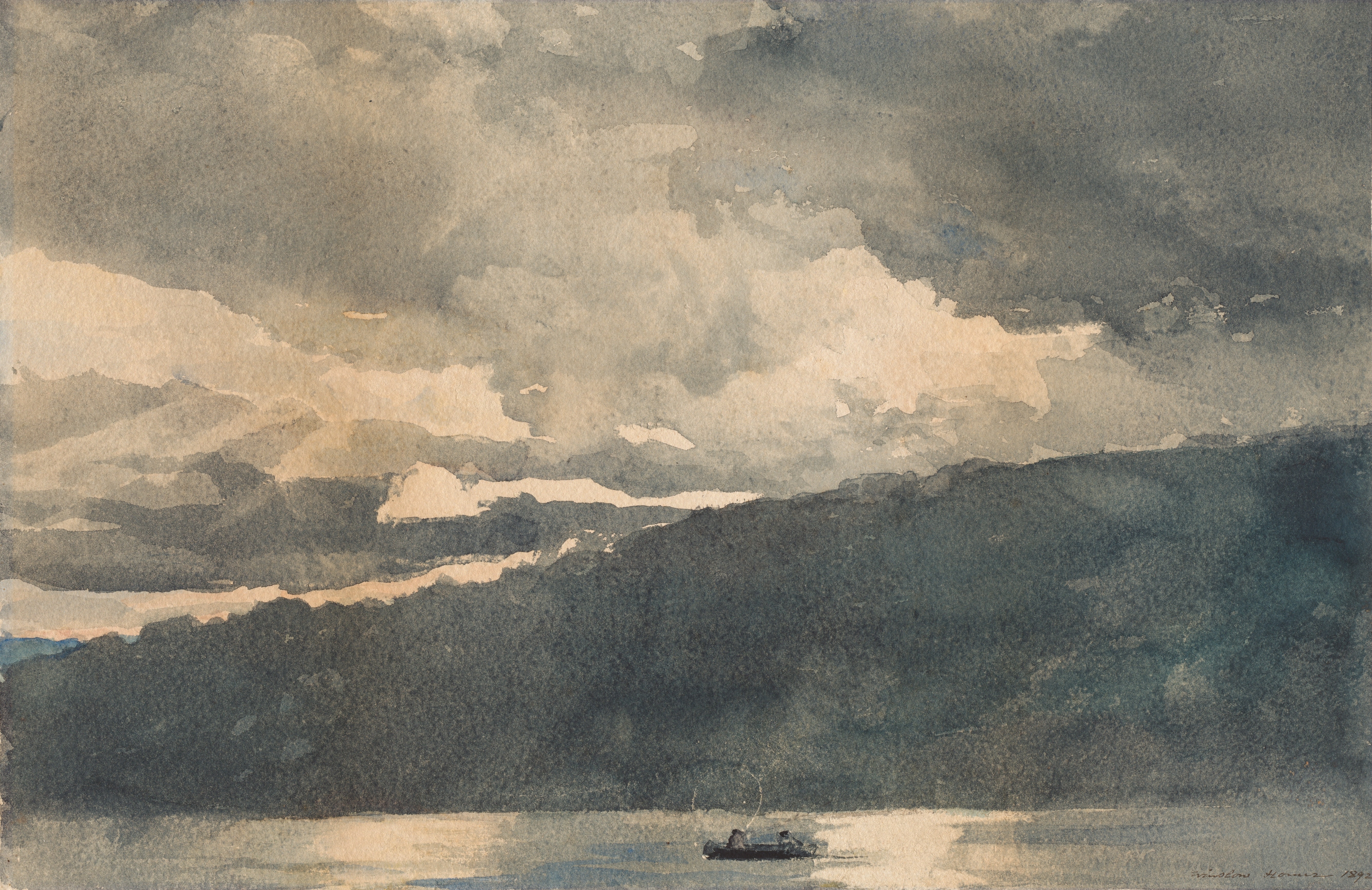 《阿迪朗达克水貂湖》（mink lake adirondacks）｜温斯洛·霍默 Winslow Homer｜1892