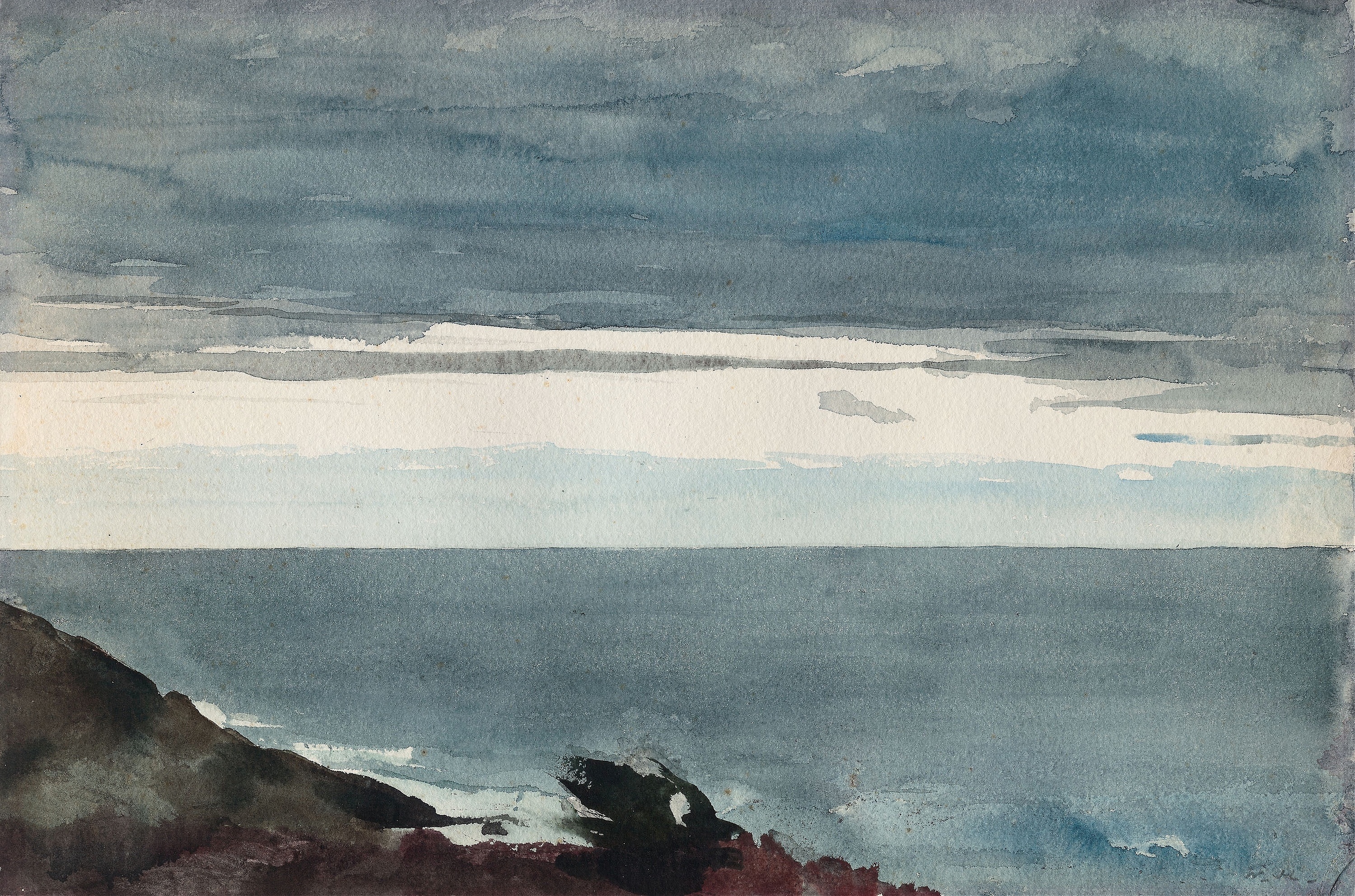《晚上伸出脖子》（prouts neck evening）｜温斯洛·霍默 Winslow Homer｜1894