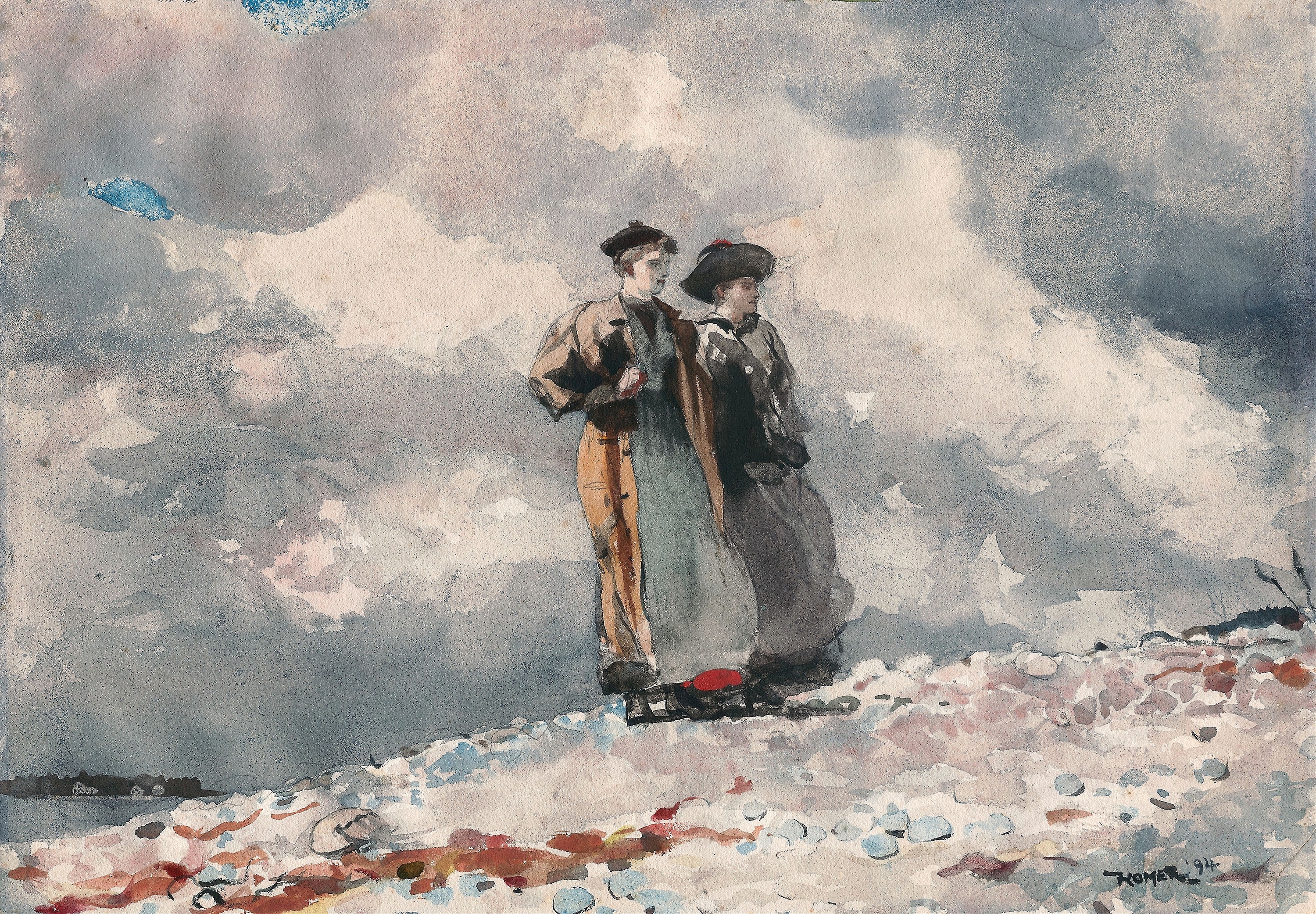 《缅因州海岸展望》（the outlook maine coast）｜温斯洛·霍默 Winslow Homer｜1894