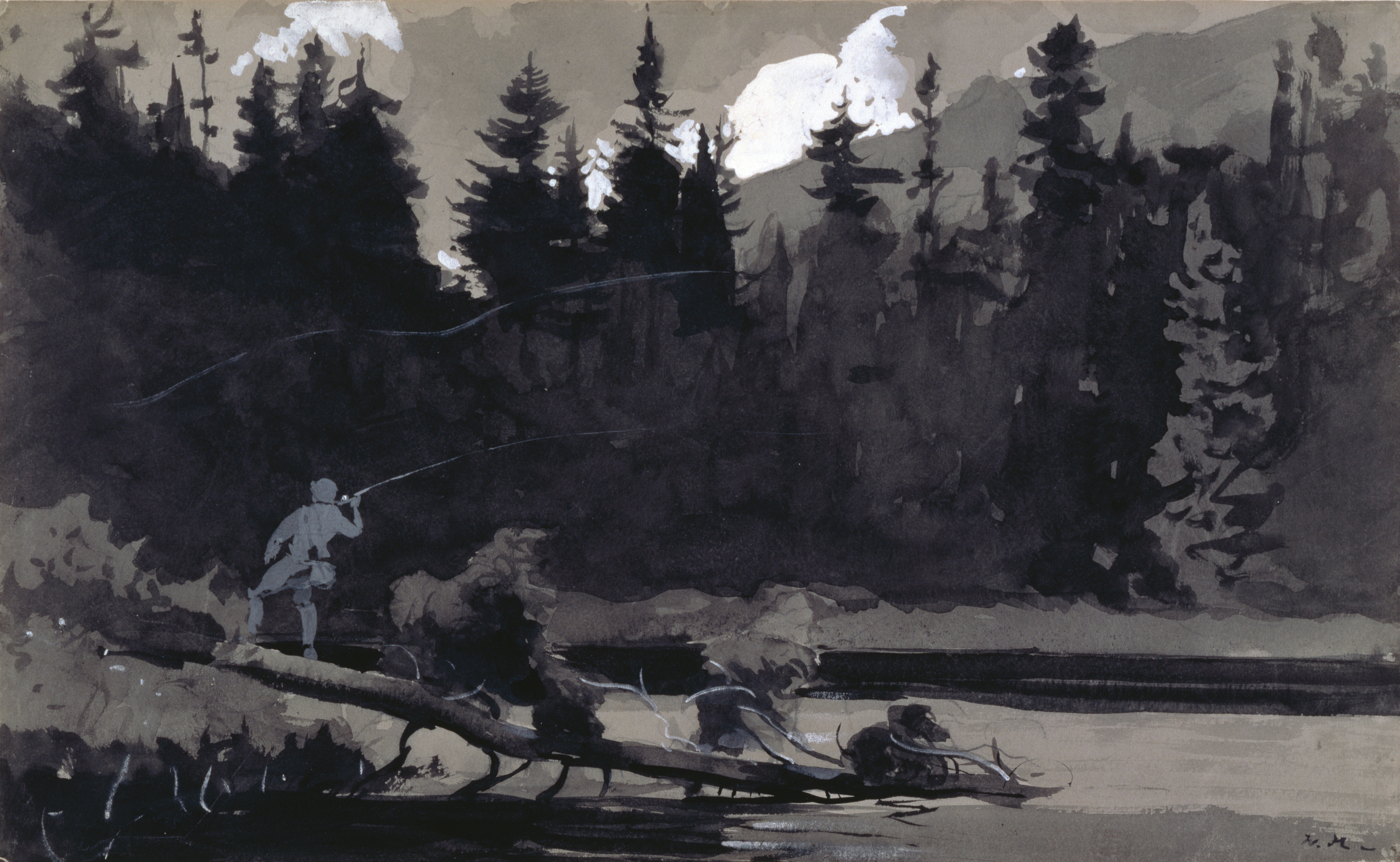 《加拿大魁北克省的渔民》（fisherman in quebec canada）｜温斯洛·霍默 Winslow Homer｜1895