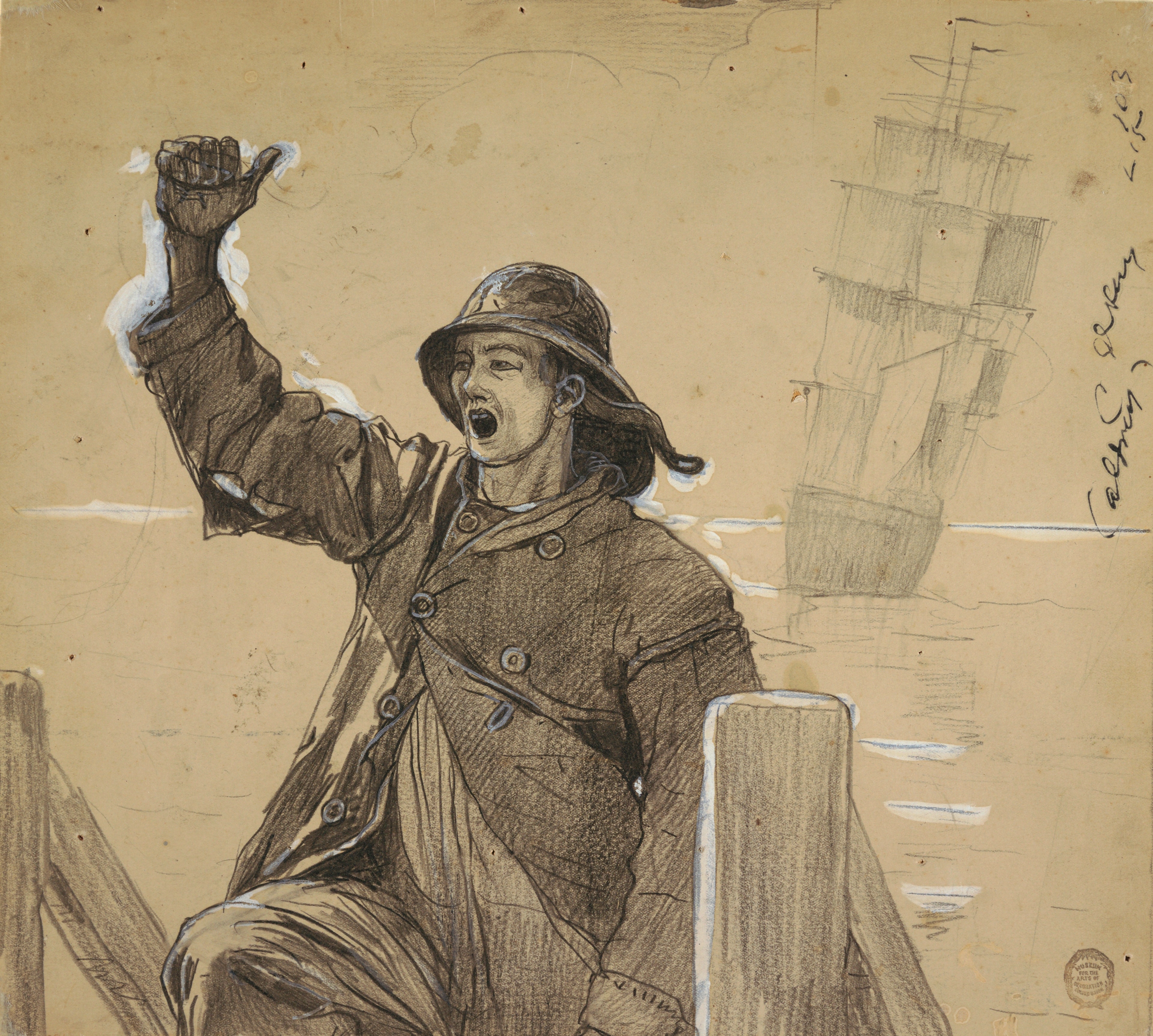 《了望台》（the lookout）｜温斯洛·霍默 Winslow Homer｜1895–1896