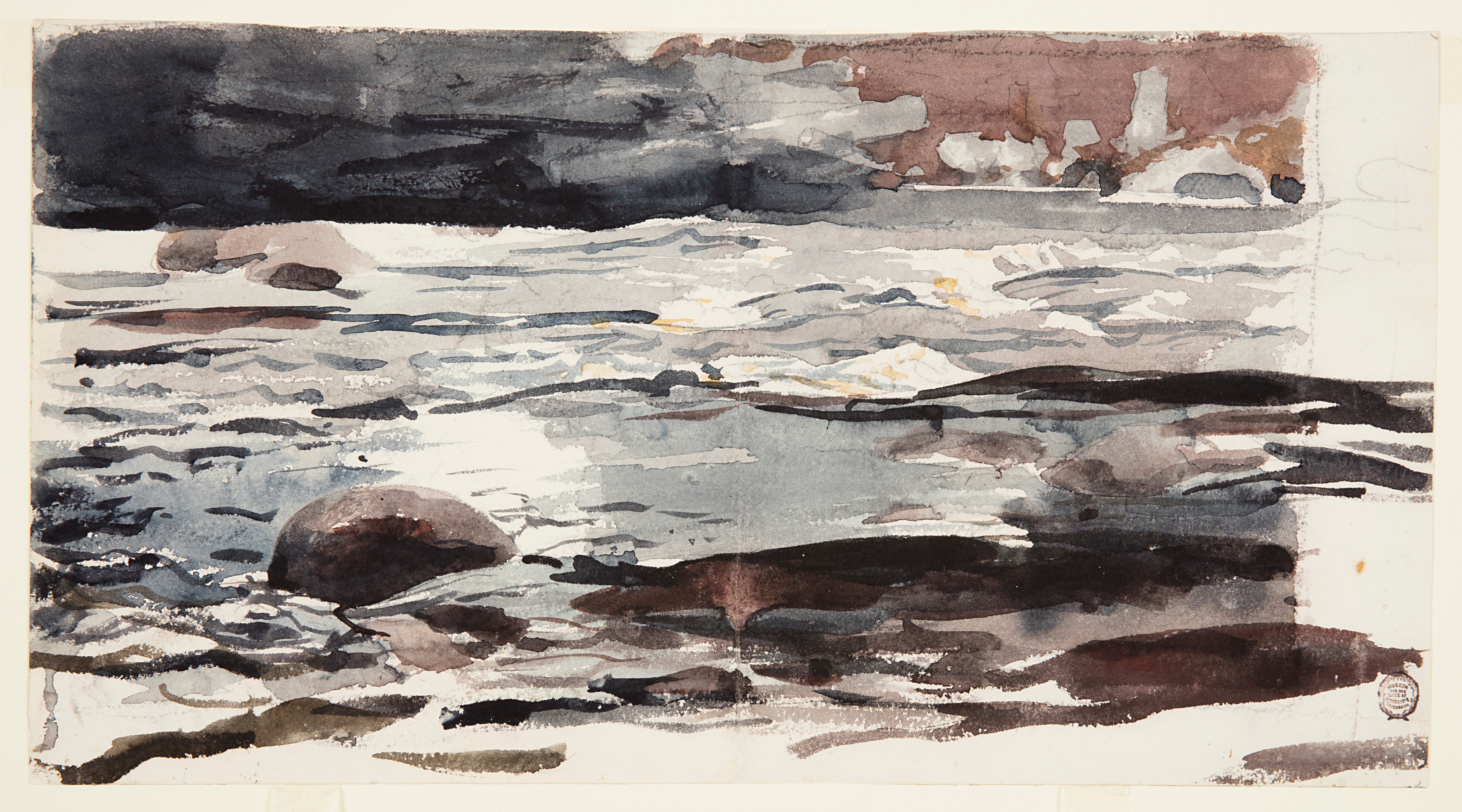 《林地溪流》（woodland stream）｜温斯洛·霍默 Winslow Homer｜1895