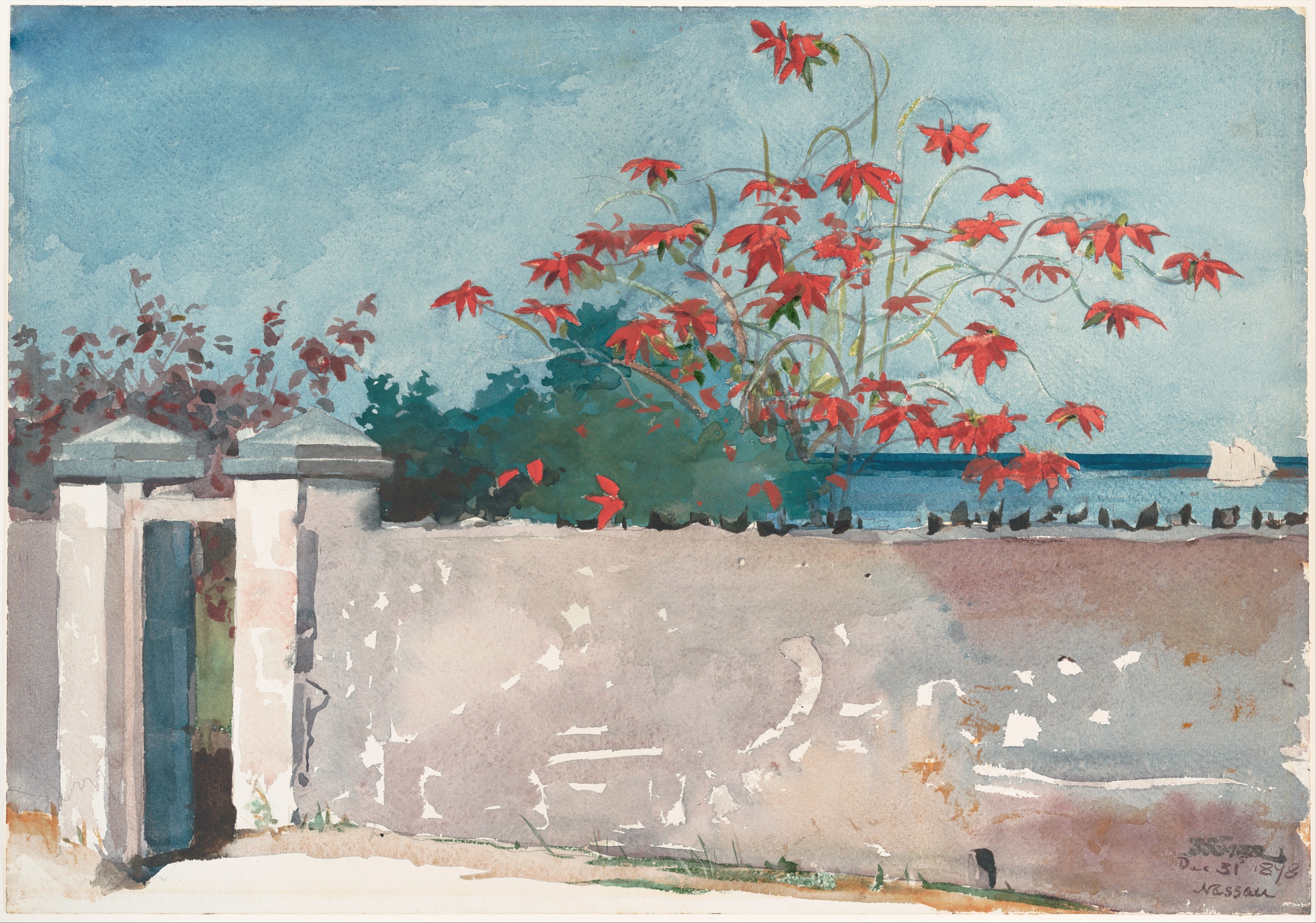 《拿骚墙》（a wall nassau）｜温斯洛·霍默 Winslow Homer｜1898