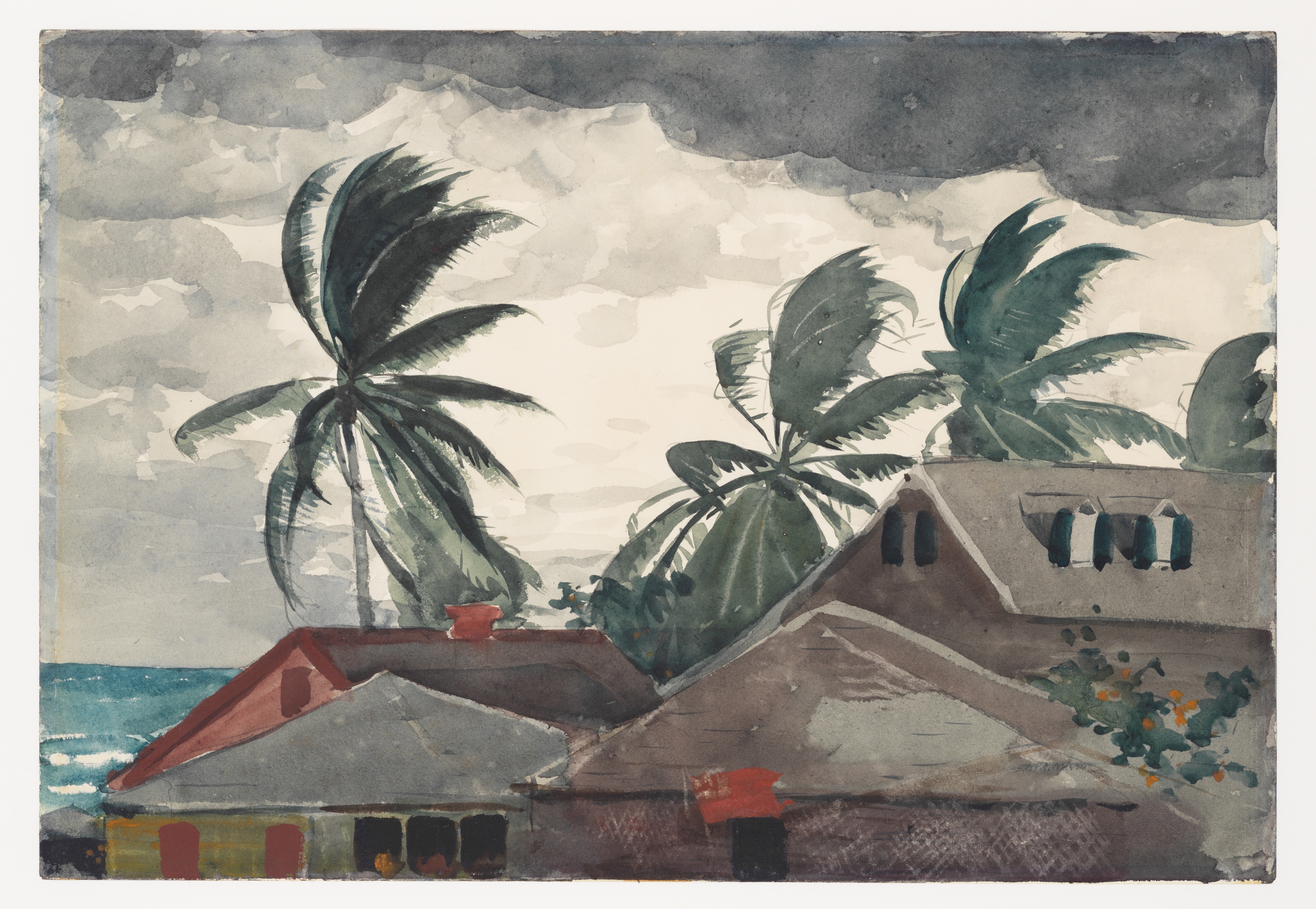 《巴哈马飓风》（hurricane bahamas）｜温斯洛·霍默 Winslow Homer｜1898
