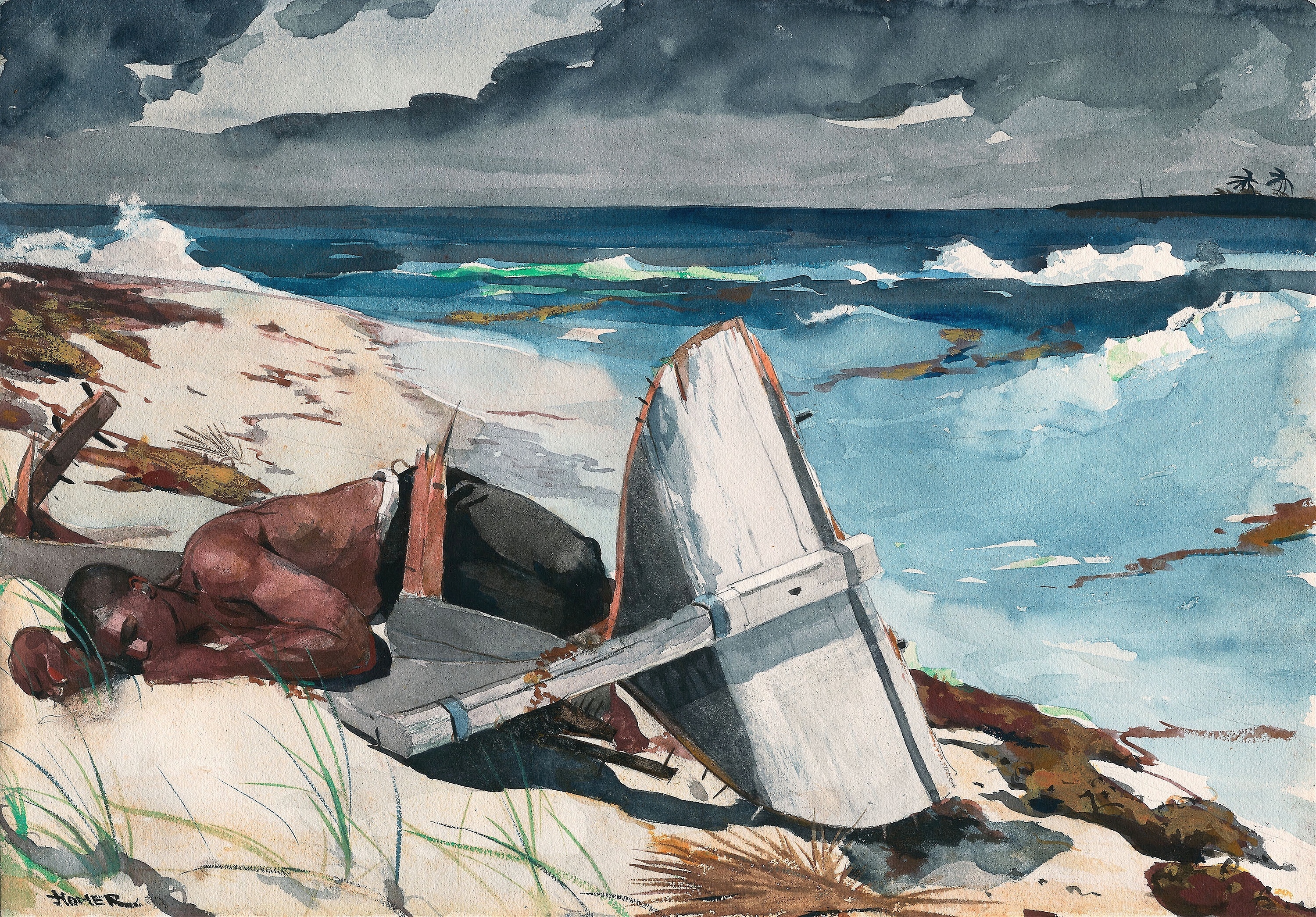 《巴哈马飓风过后》（after the hurricane bahamas）｜温斯洛·霍默 Winslow Homer｜1899