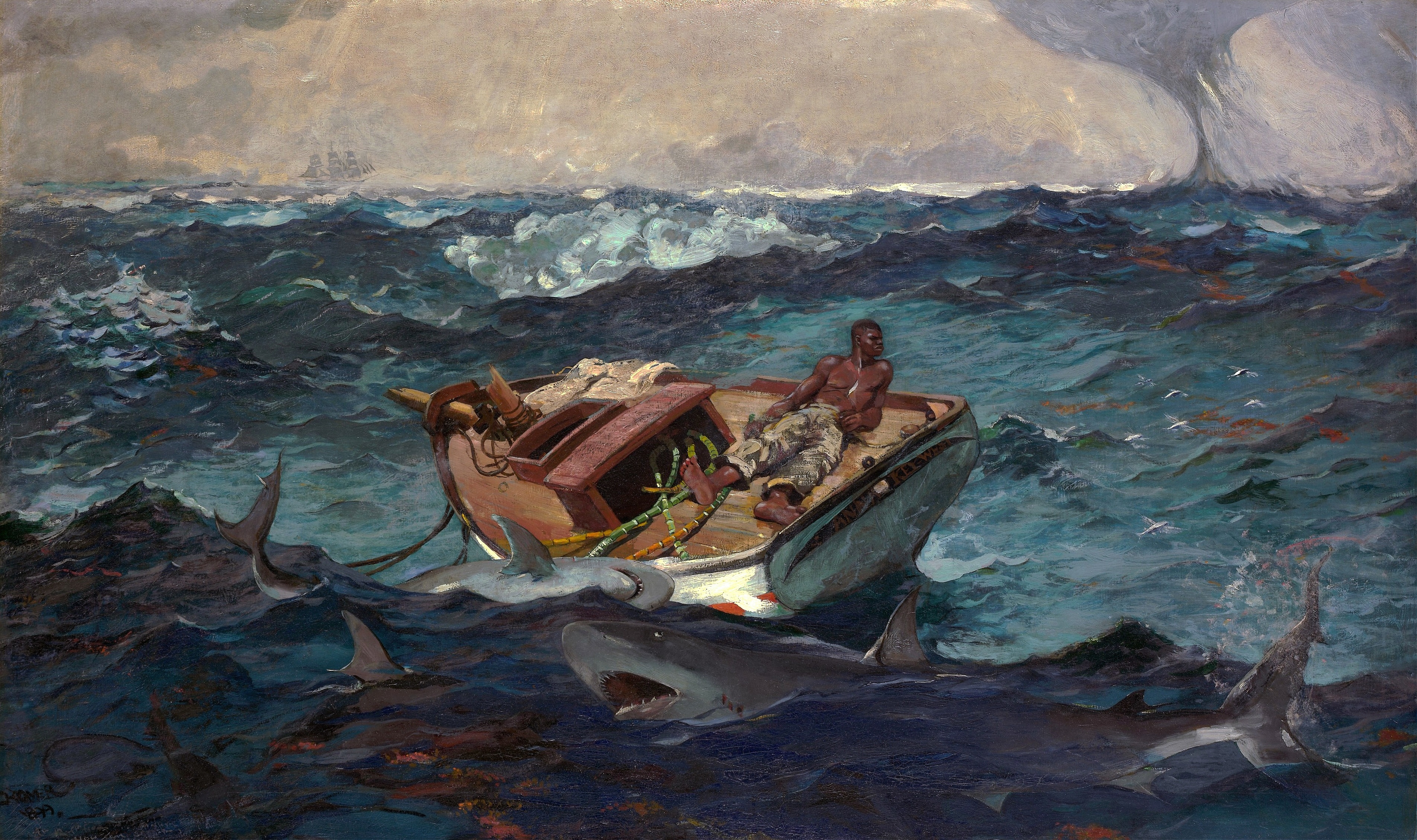 《湾流》（the gulf stream）｜温斯洛·霍默 Winslow Homer｜1899，1906年修订