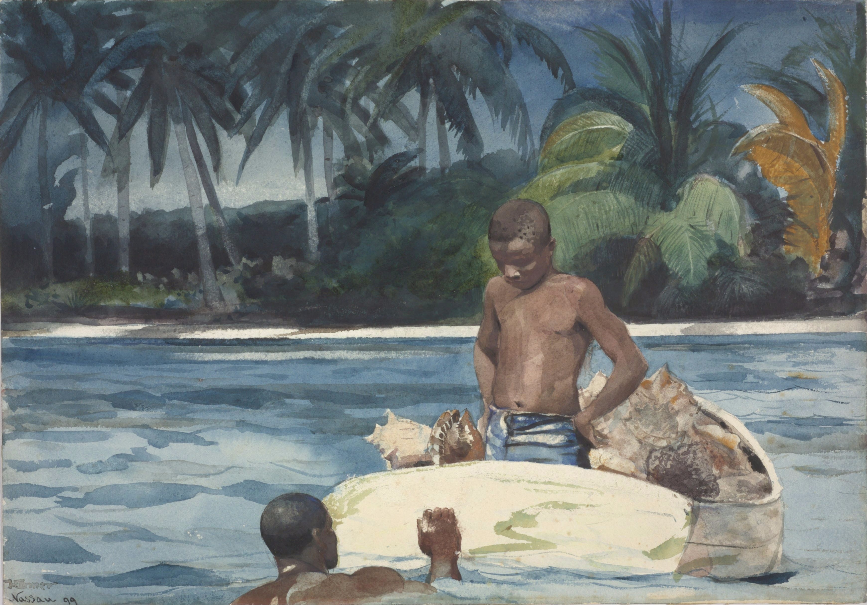 《西印度潜水员》（west india divers）｜温斯洛·霍默 Winslow Homer｜1899