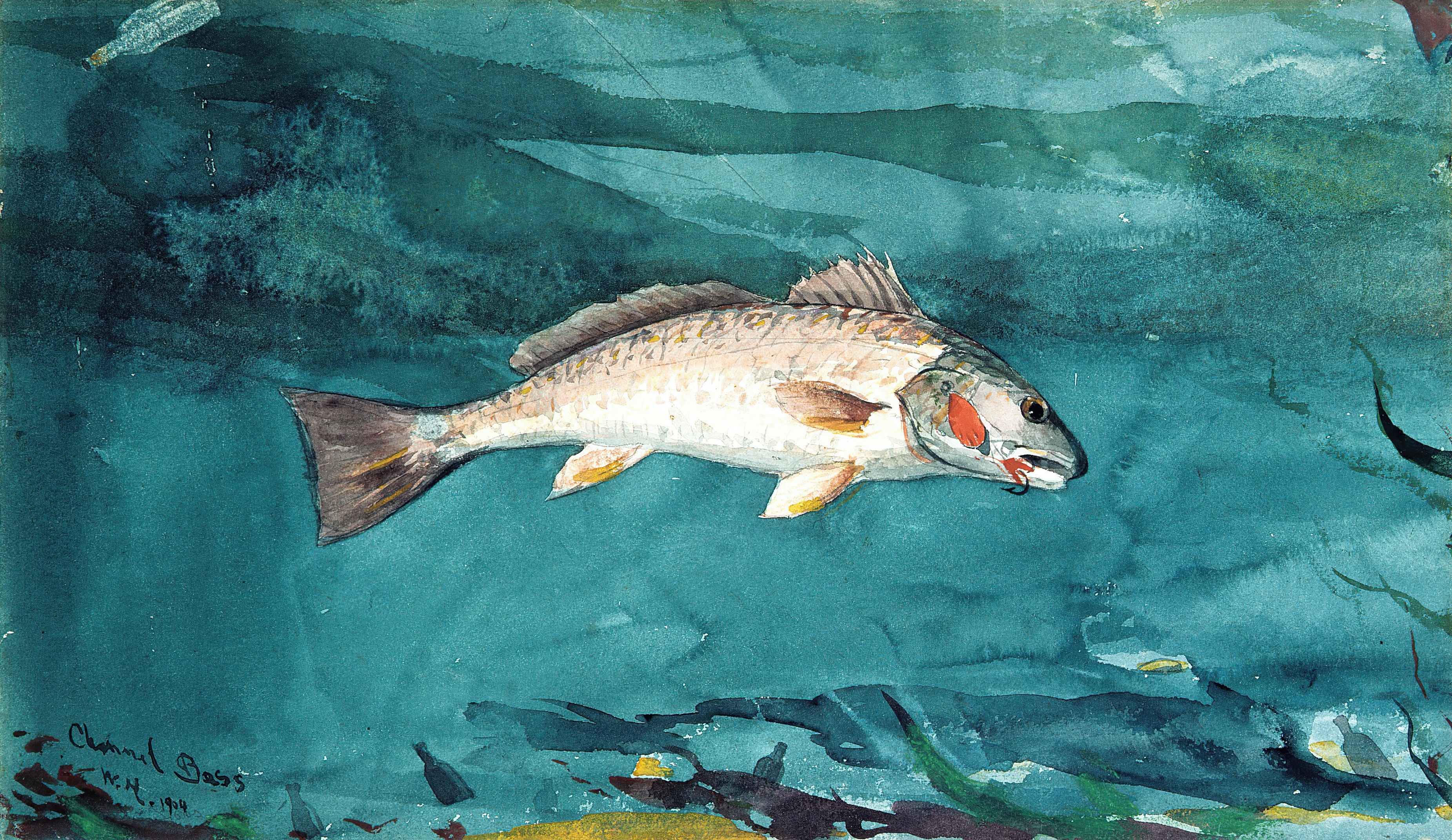 《低音频道》（channel bass）｜温斯洛·霍默 Winslow Homer｜1904