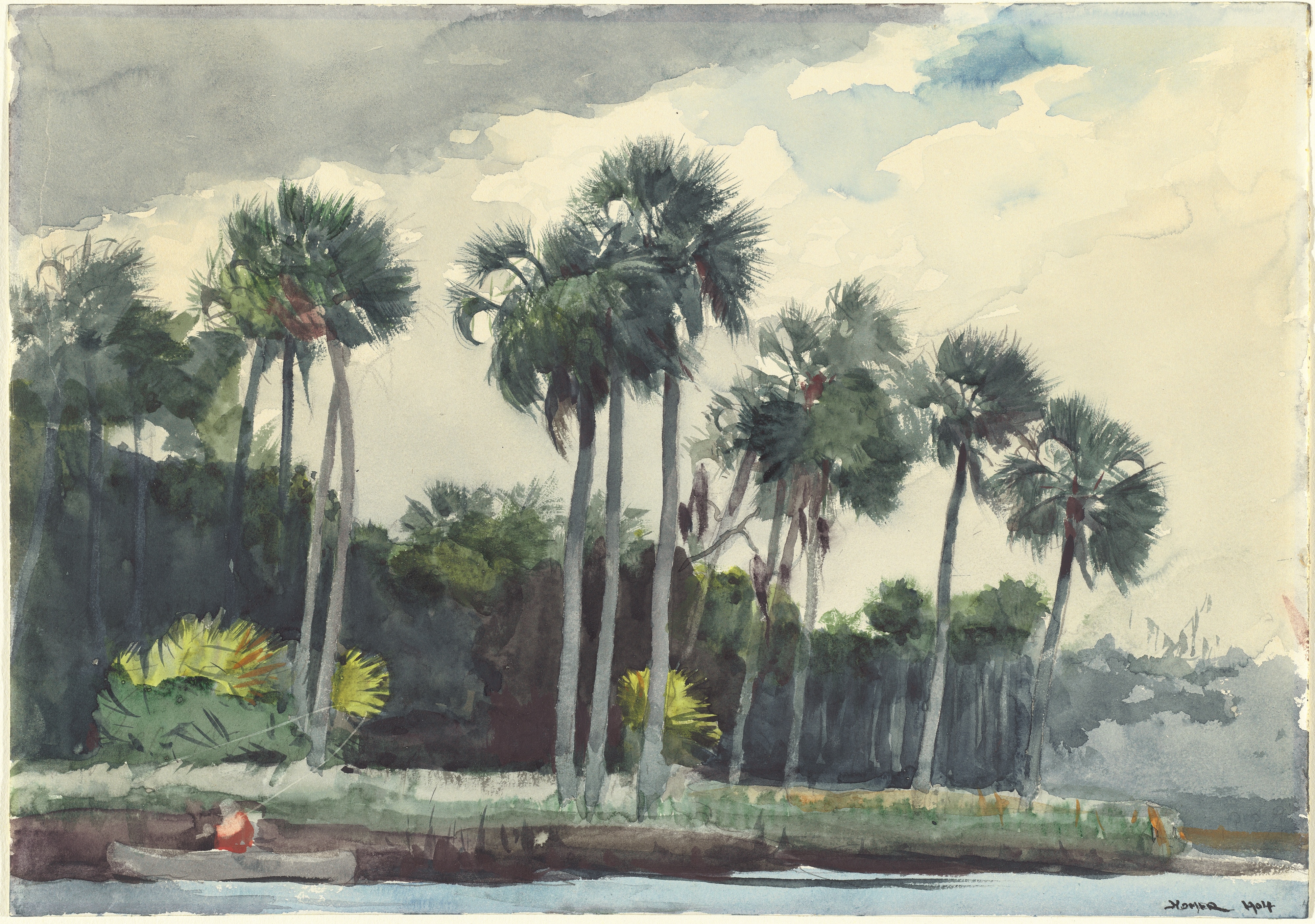 《佛罗里达州奥萨萨红衬衫》（red shirt homosassa florida）｜温斯洛·霍默 Winslow Homer｜1904