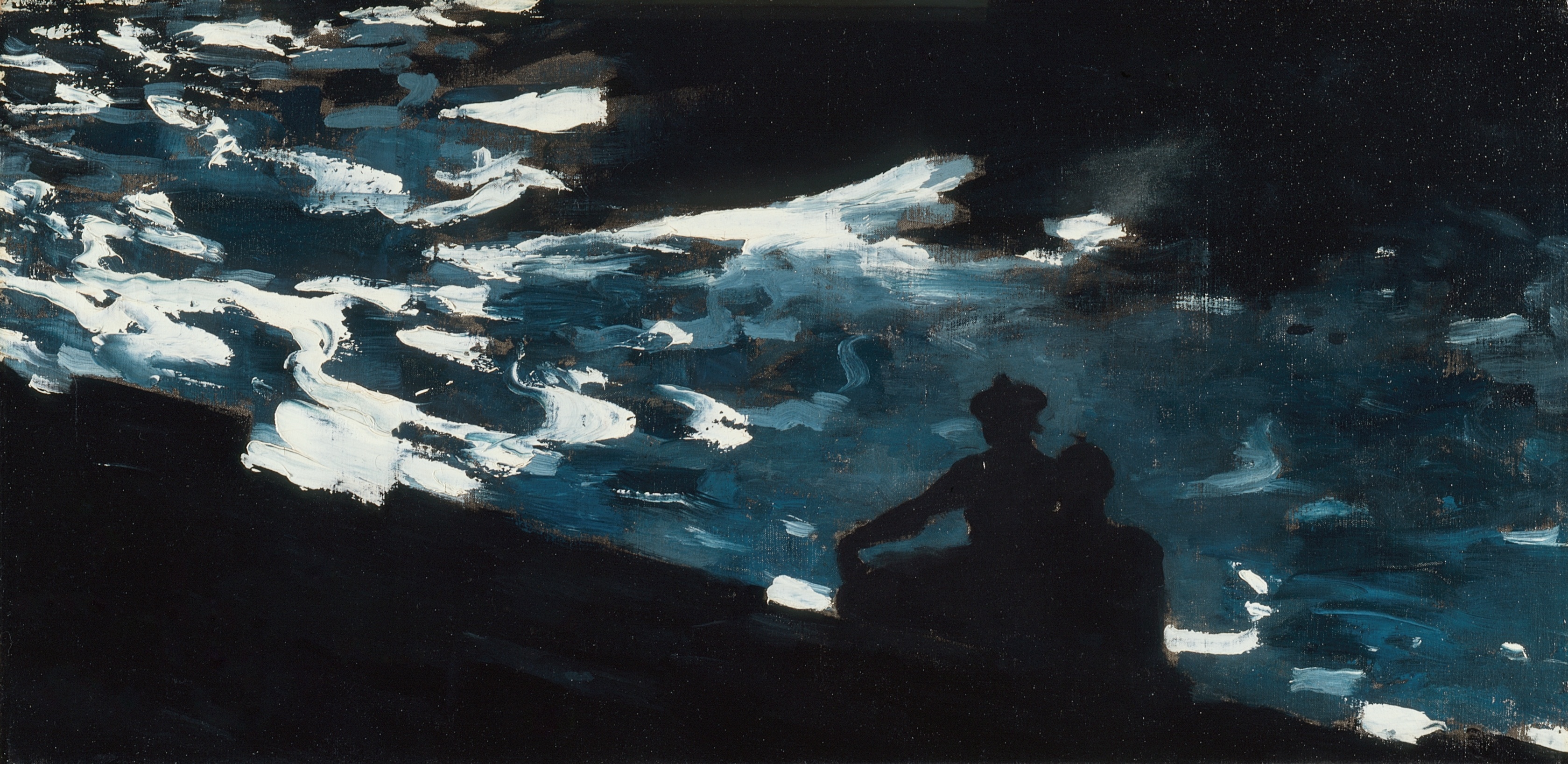 《月光洒在水面上》（moonlight on the water）｜温斯洛·霍默 Winslow Homer｜约1906