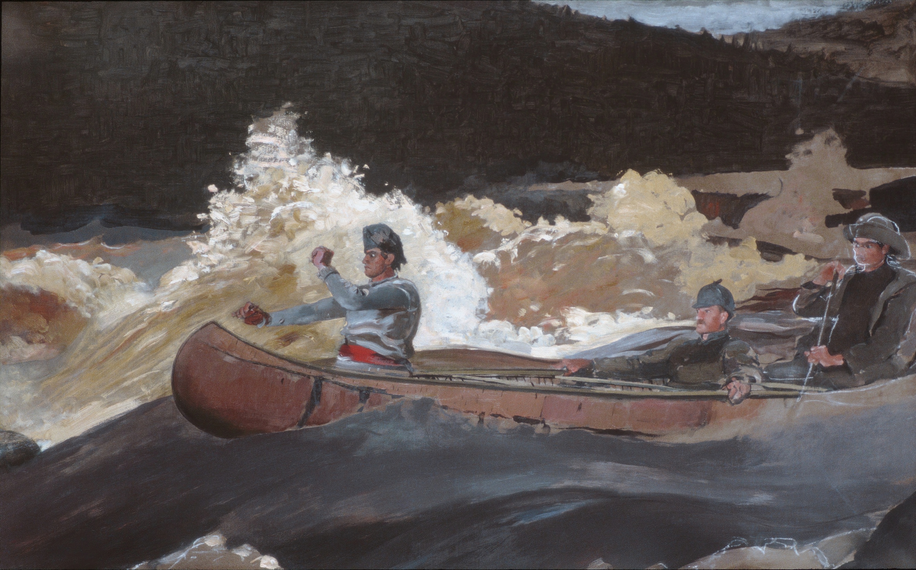 《拍摄萨格奈河急流 190510》（shooting the rapids saguenay river 190510）｜温斯洛·霍默 Winslow Homer｜不明