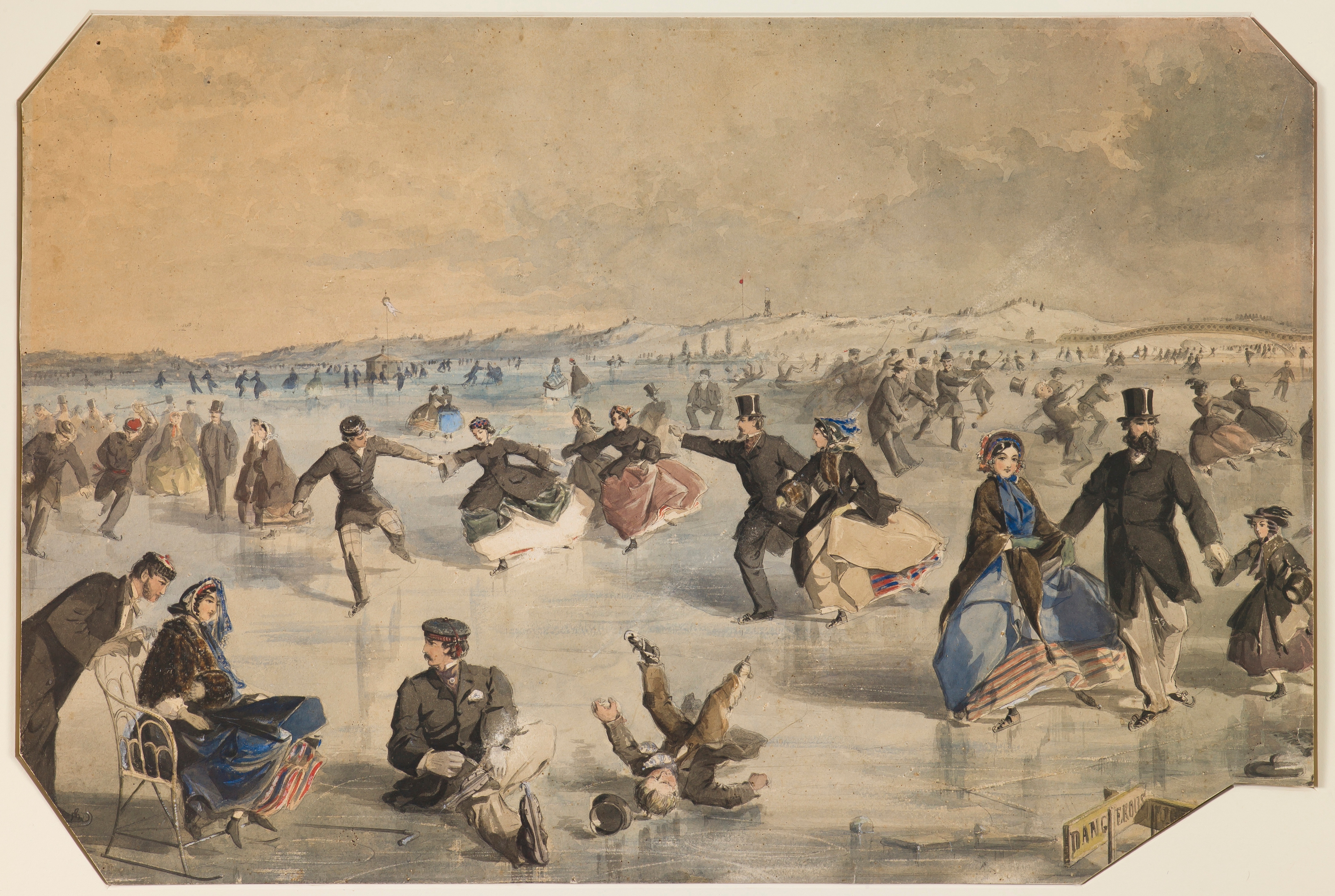《在中央公园滑冰 185960》（skating in central park 185960）｜温斯洛·霍默 Winslow Homer｜不明