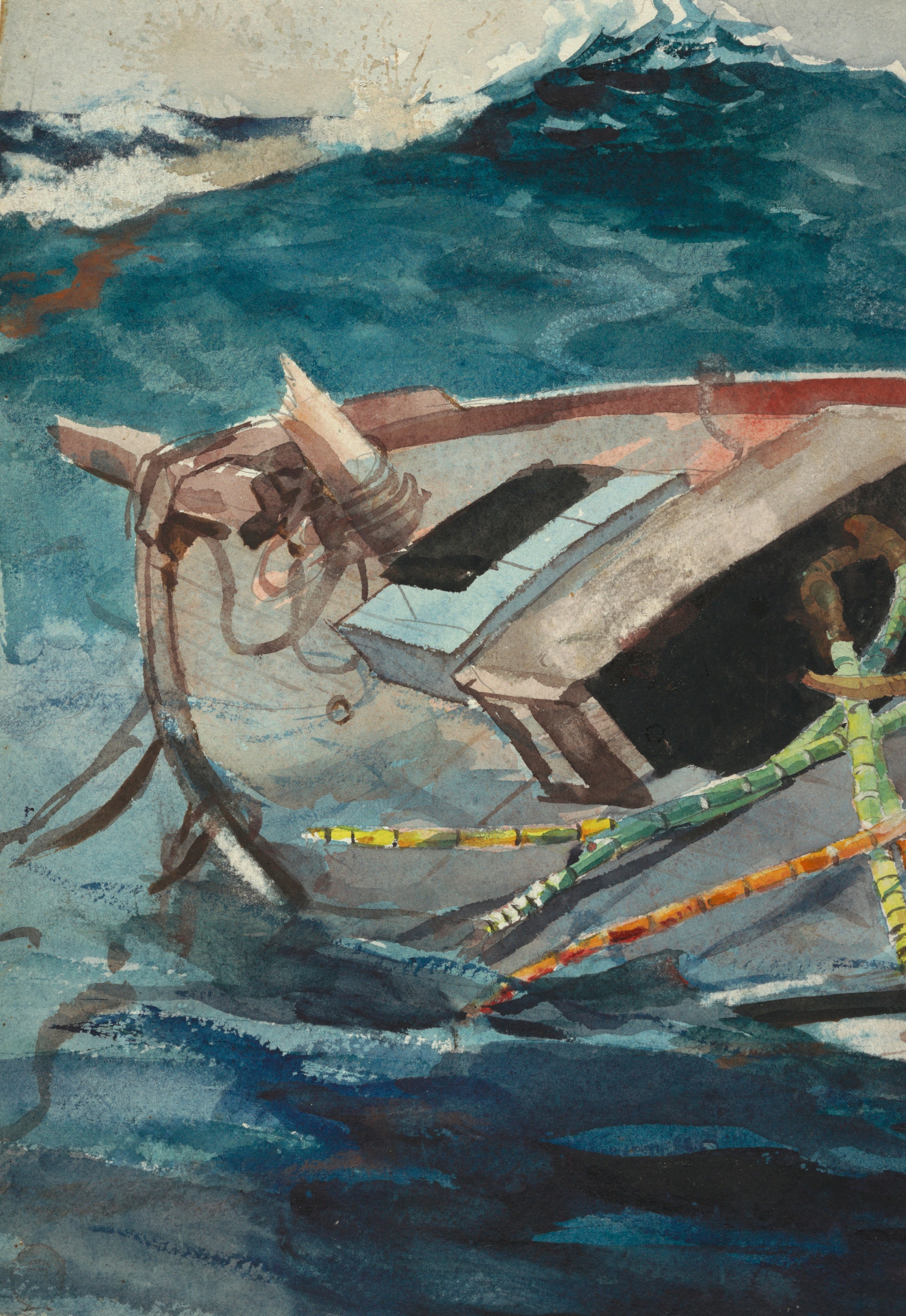 《墨西哥湾流研究 189899》（study for the gulf stream 189899）｜温斯洛·霍默 Winslow Homer｜不明